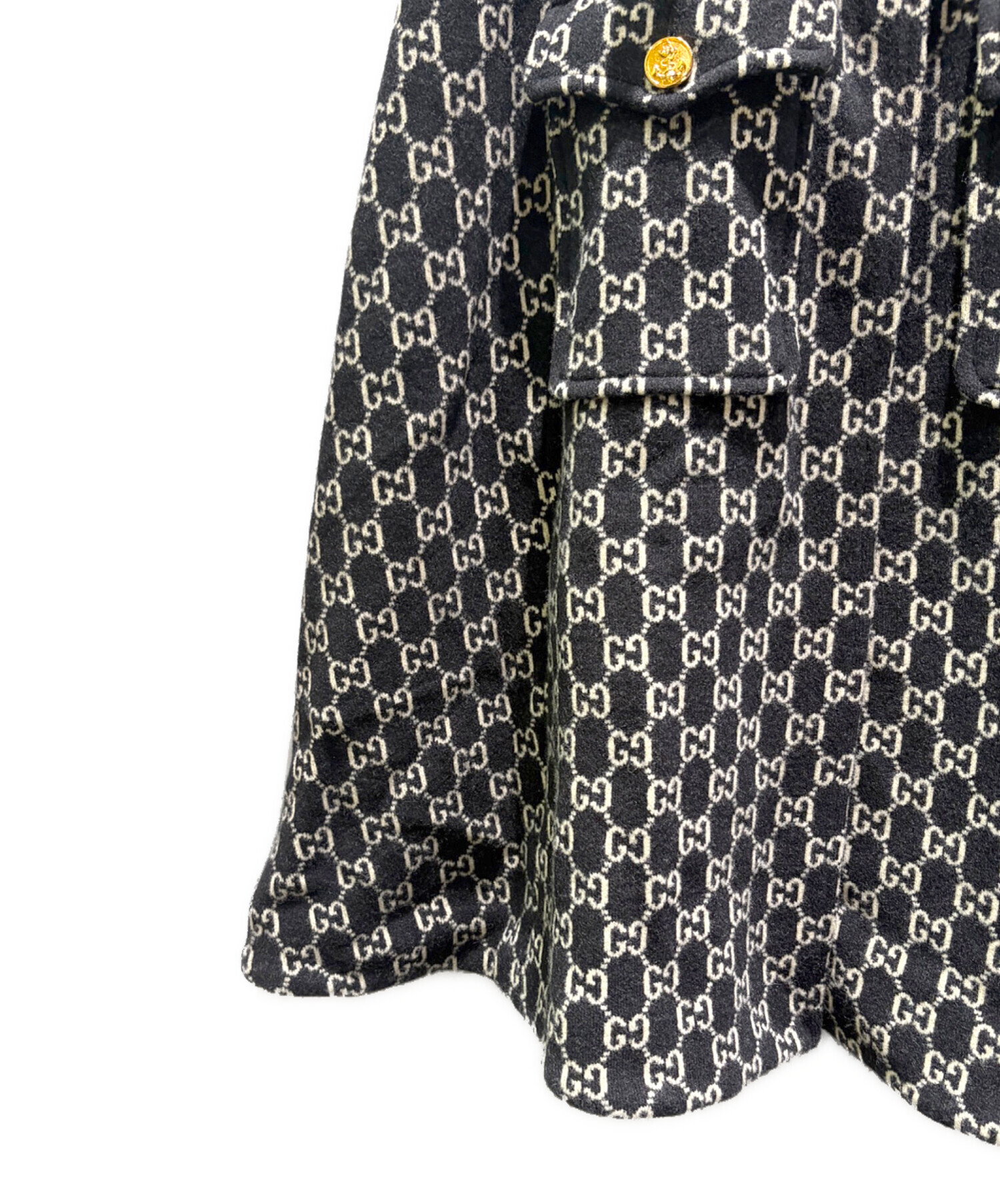 中古・古着通販】GUCCI (グッチ) GGジャカード フェルトウールケープ
