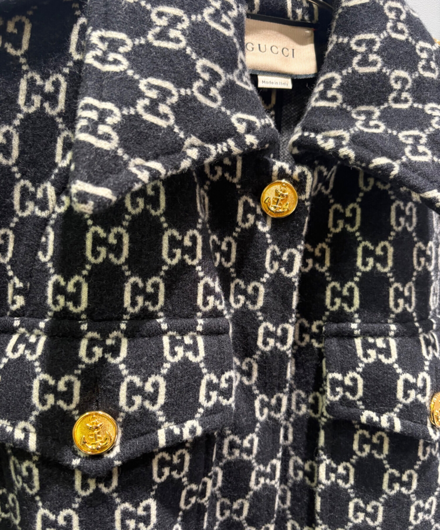 中古・古着通販】GUCCI (グッチ) GGジャカード フェルトウールケープ