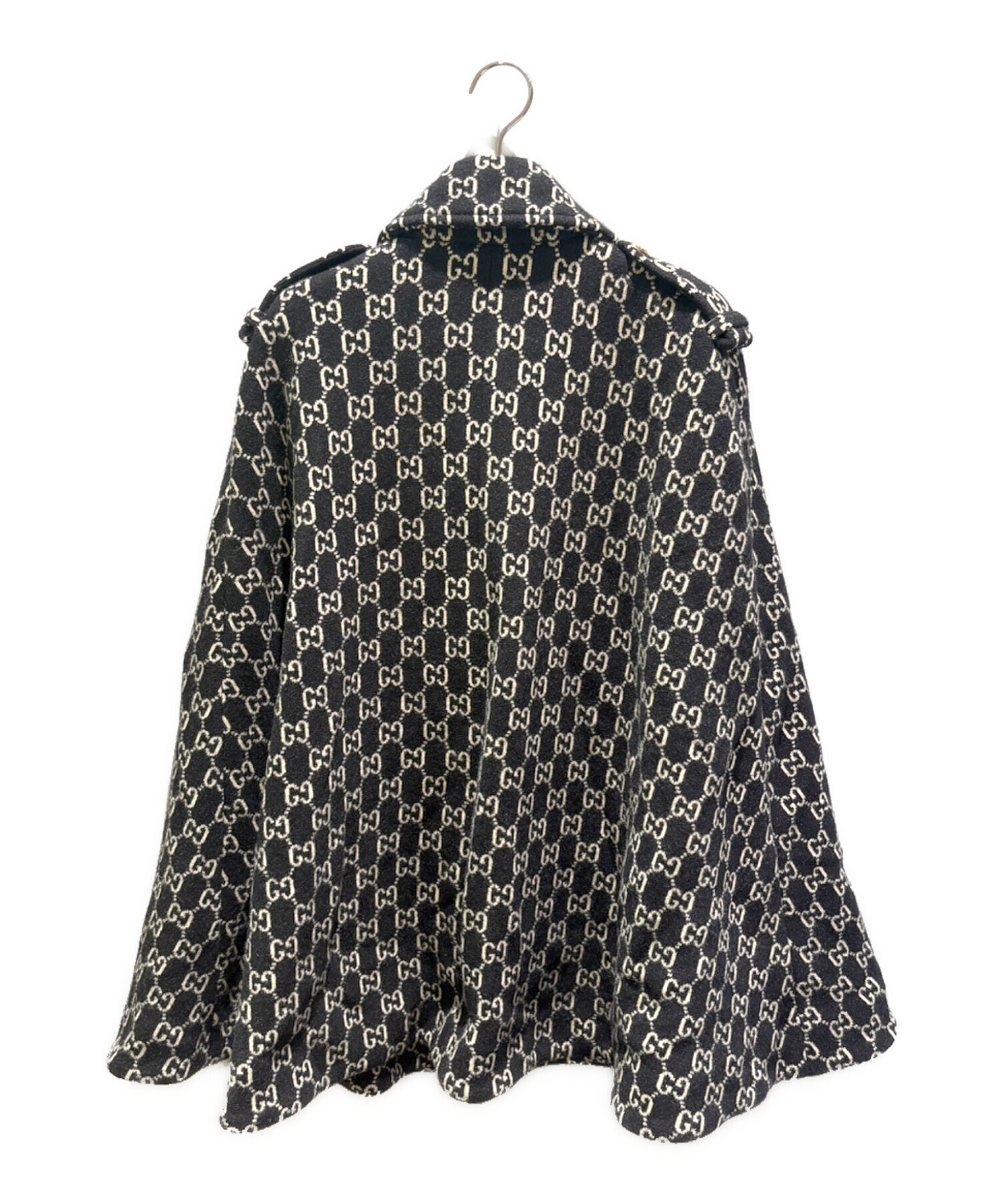 GUCCI グッチ　インターロッキングG ケープコート ポンチョGG 中古・古着通販】GUCCI (グッチ) GGジャカード フェルトウールケープ