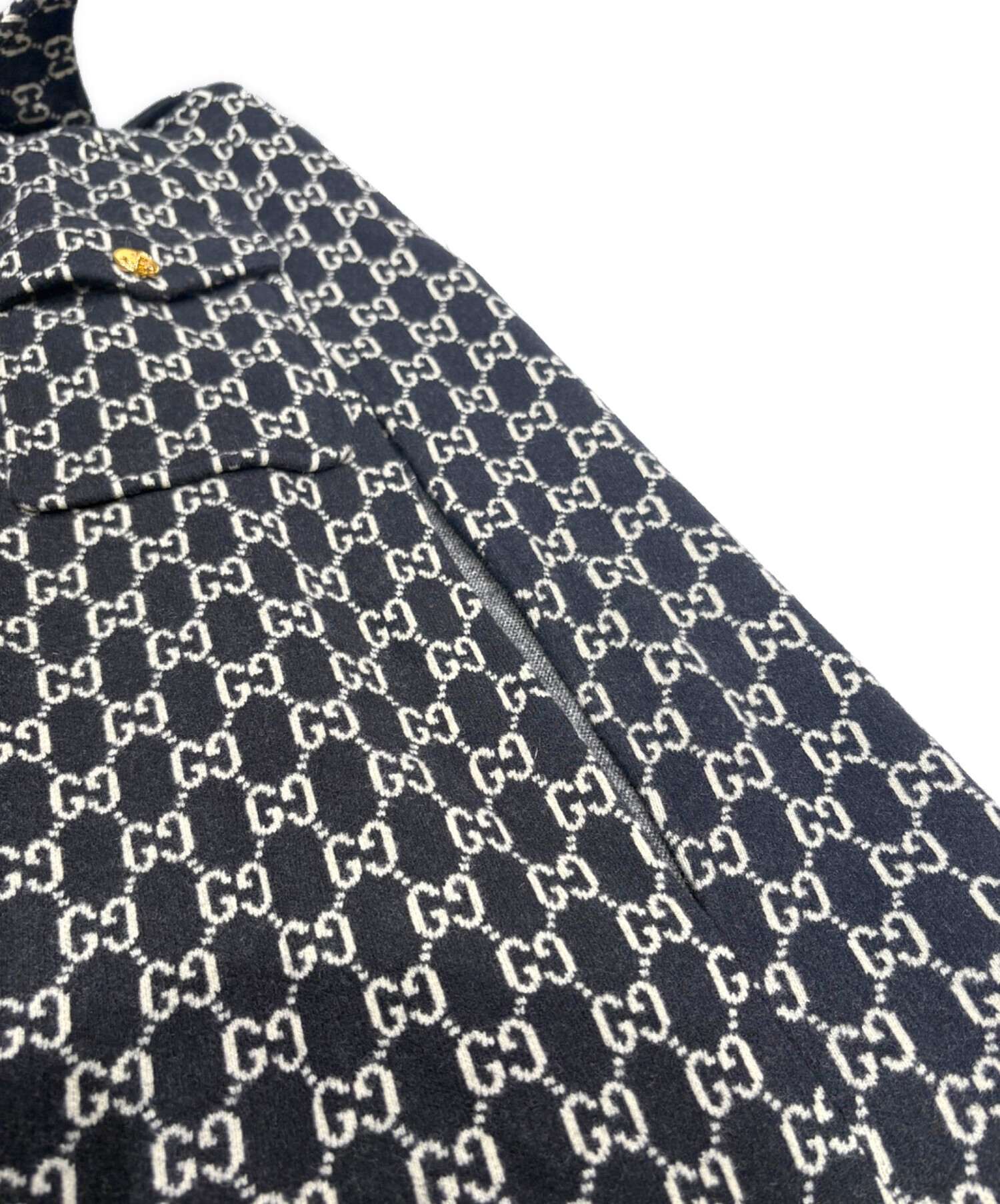 中古・古着通販】GUCCI (グッチ) GGジャカード フェルトウールケープ