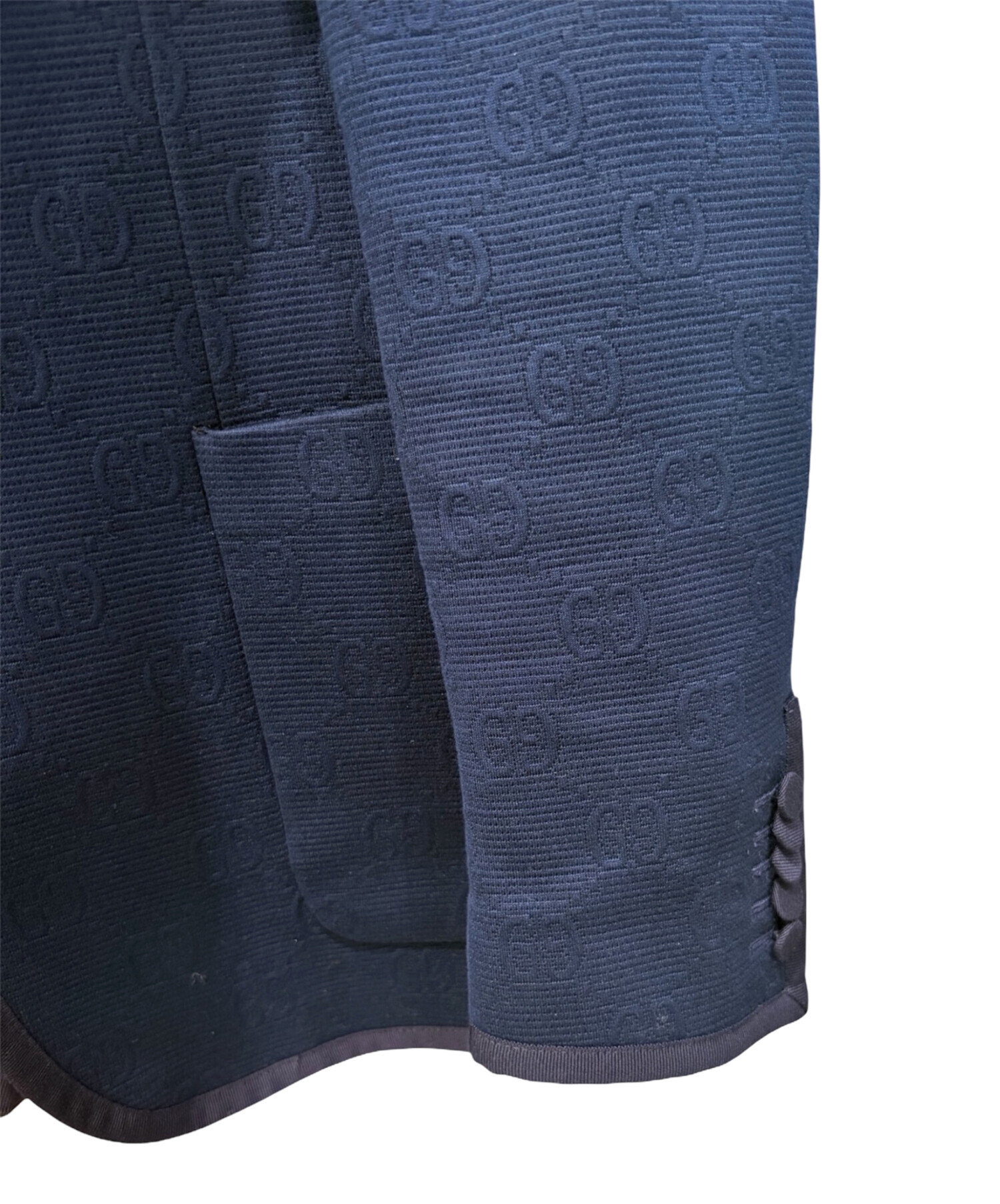 中古・古着通販】GUCCI (グッチ) GG柄テーラードジャケット ネイビー