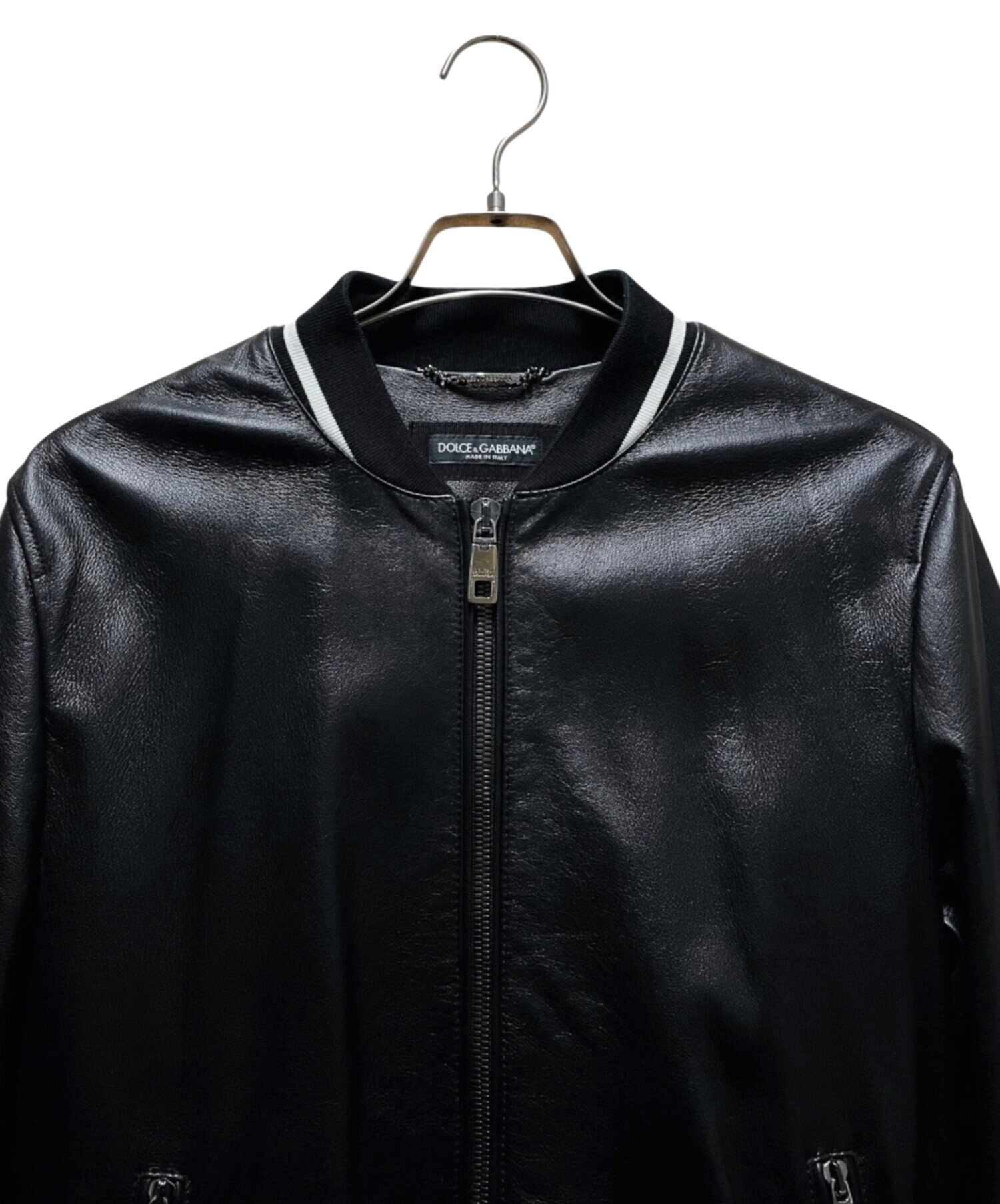 DOLCE&GABBANA ラムレザージャケット ブラック 48 中古・古着通販】DOLCE & GABBANA (ドルチェ＆ガッバーナ) ラムレザー