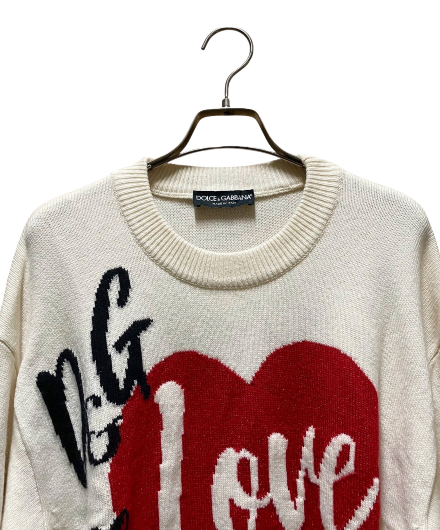 DOLCE&GABBANA ハート柄 クルーネック シルク ニット 中古・古着通販】DOLCE & GABBANA (ドルチェ＆ガッバーナ) カシミヤ