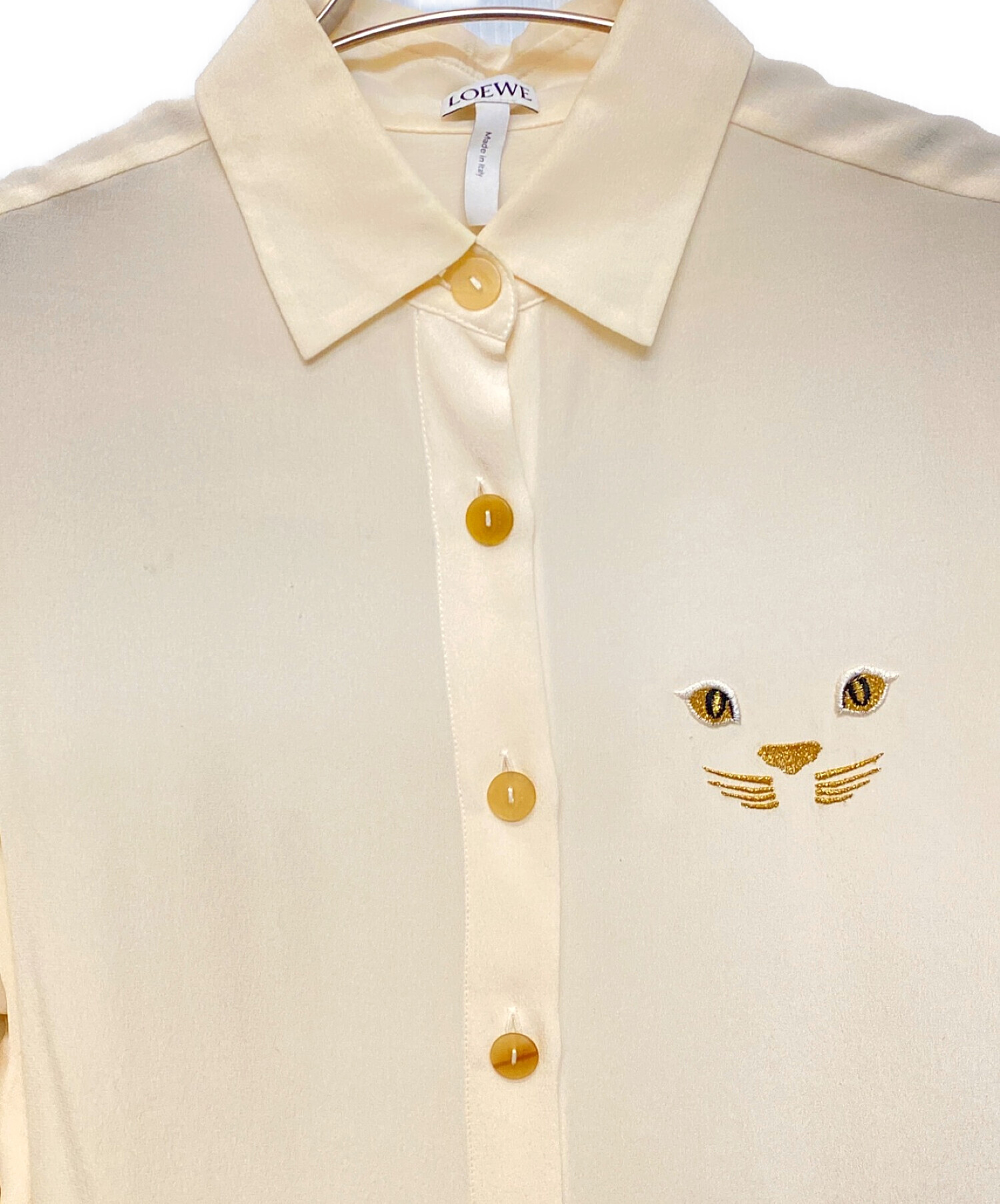 中古・古着通販】LOEWE (ロエベ) キャットデザインシルクブラウス 