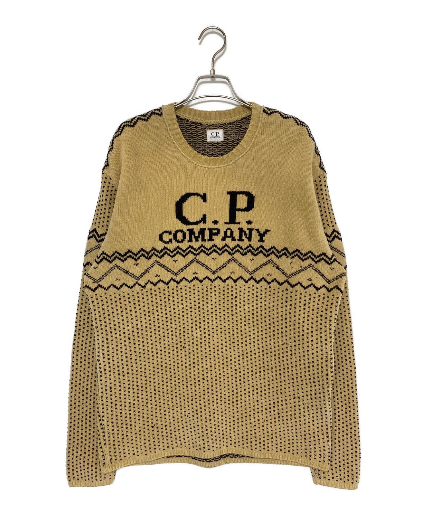 C.P. COMPANY ベージュニットセーター 中古・古着通販】C.P COMPANY (シーピーカンパニー) クルーネック