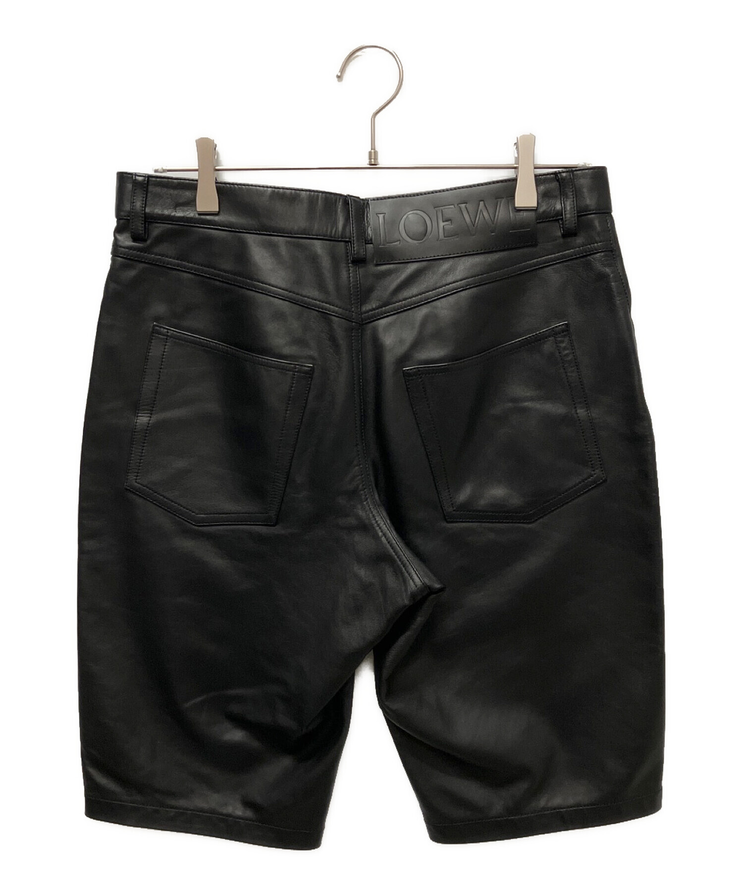 中古・古着通販】LOEWE (ロエベ) レザーパンツ ブラック サイズ:46