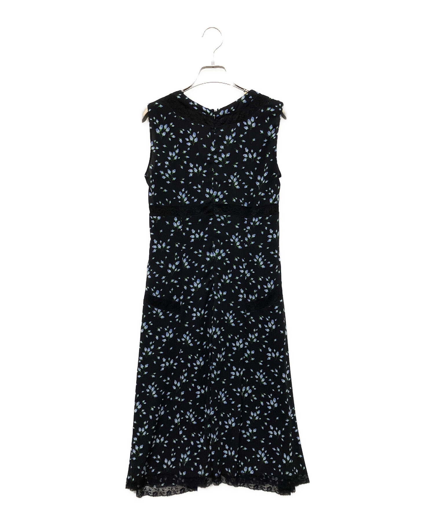 中古・古着通販】PRADA (プラダ) 花柄レースワンピース ブラック