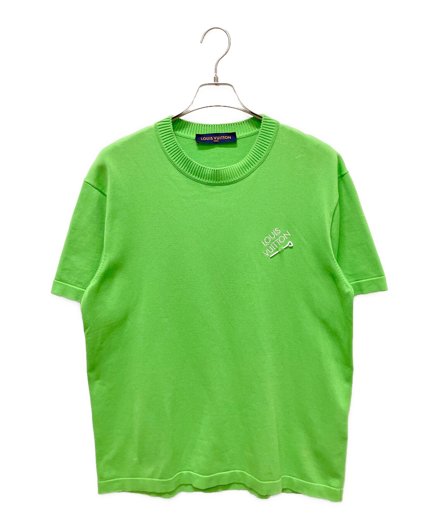 LOUIS VUITTON ロゴ刺繍 Tシャツ グリーン 中古・古着通販】LOUIS VUITTON (ルイ ヴィトン) シグネチャーショート