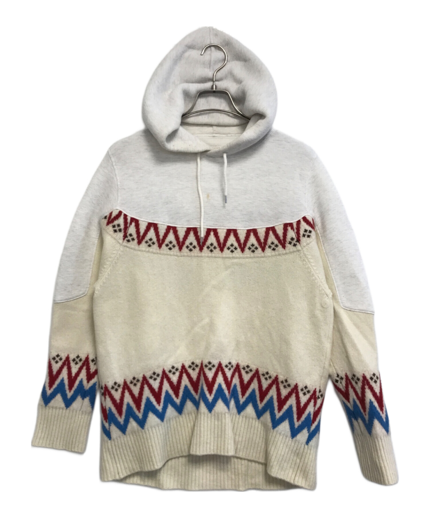 中古・古着通販】sacai (サカイ) 切替ニットパーカー ホワイト