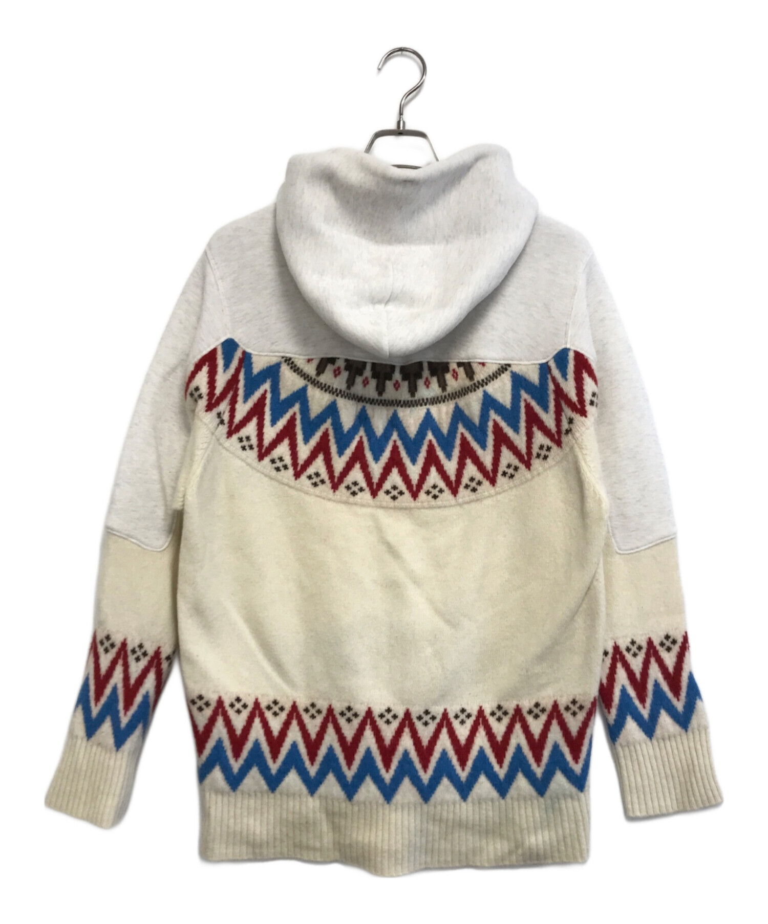 中古・古着通販】sacai (サカイ) 切替ニットパーカー ホワイト サイズ 