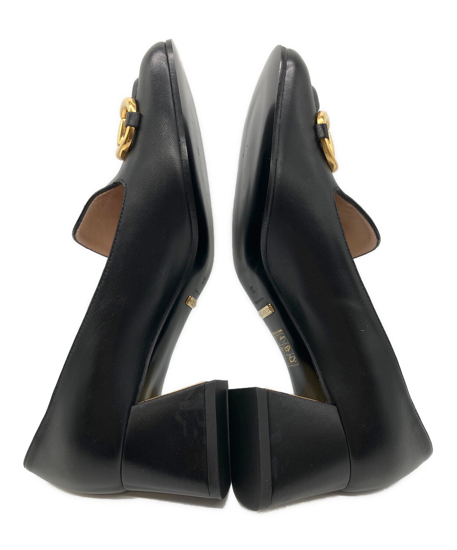 中古・古着通販】GUCCI (グッチ) ホースビット付きパンプス ブラック