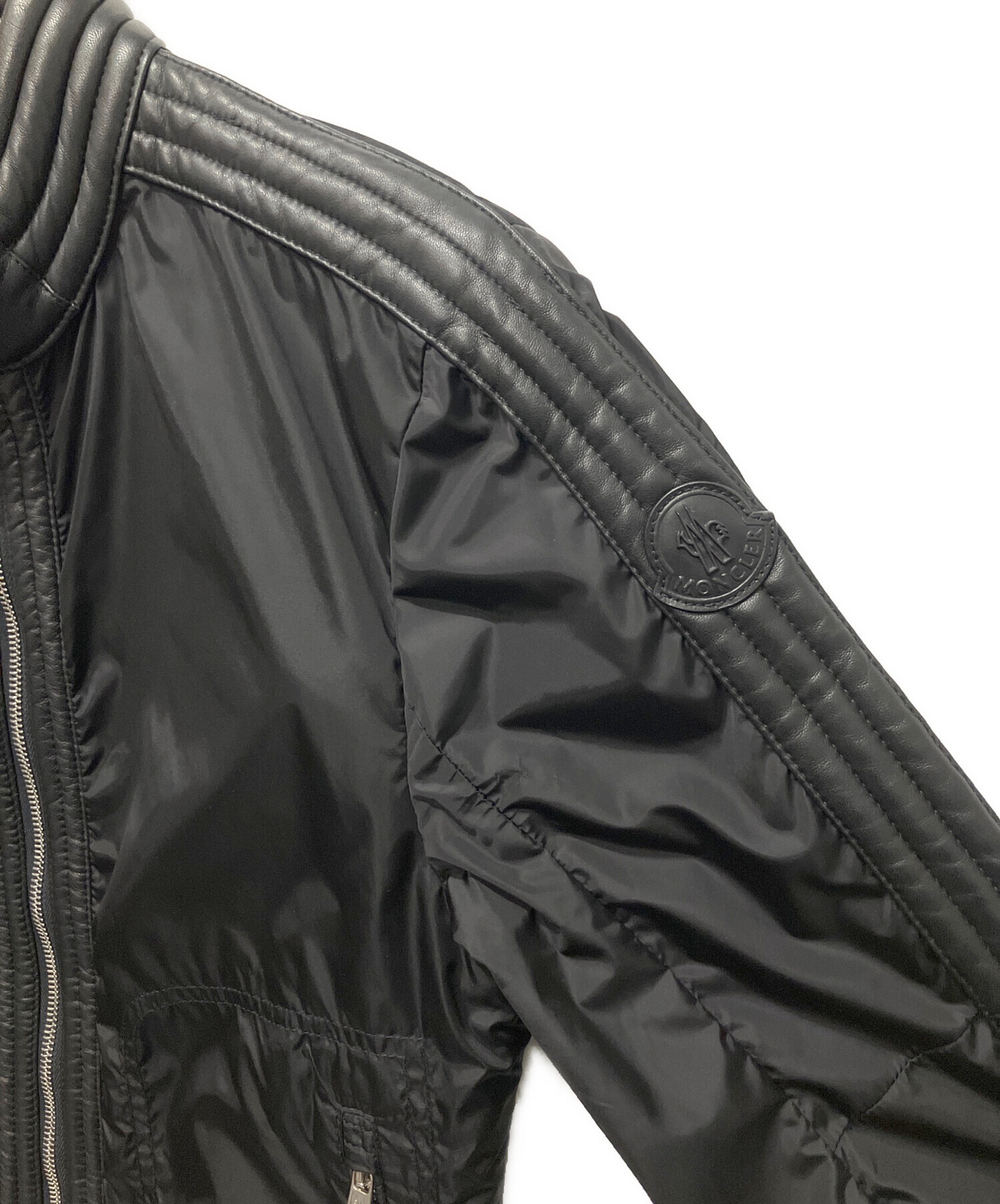 モンクレール　ライダース ナイロンジャケット 中古・古着通販】MONCLER (モンクレール) ナイロンライダース