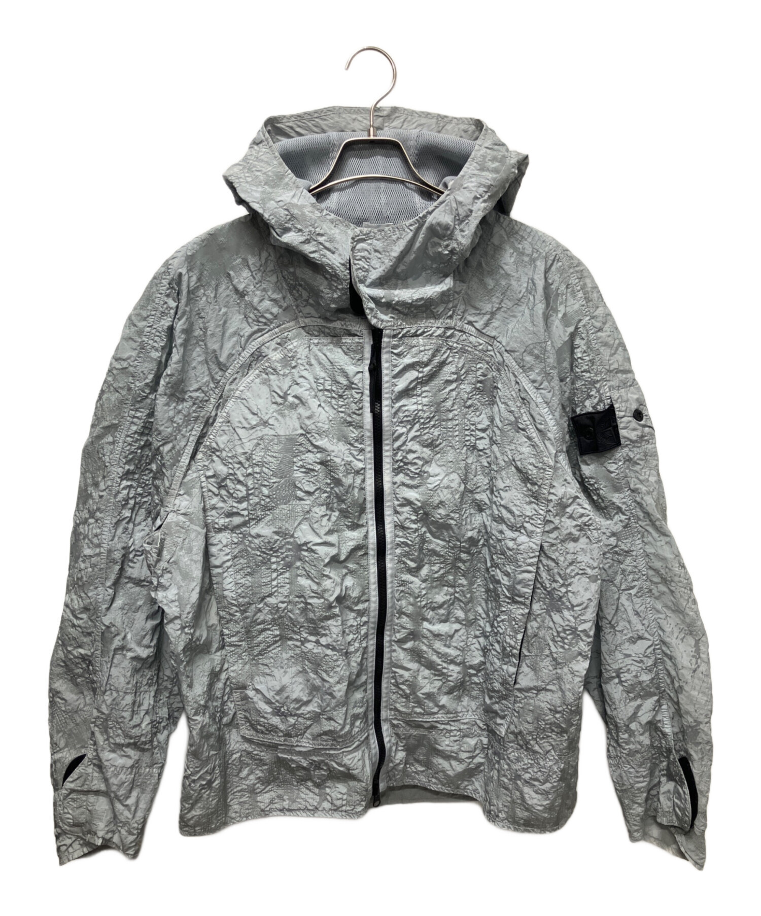 95ss/ストーンアイランド/ストライプ/プルオーバー/ロゴ/2XL/グレー STONE ISLAND (ストーンアイランド) メンズ パーカー 長袖 袖ロゴ