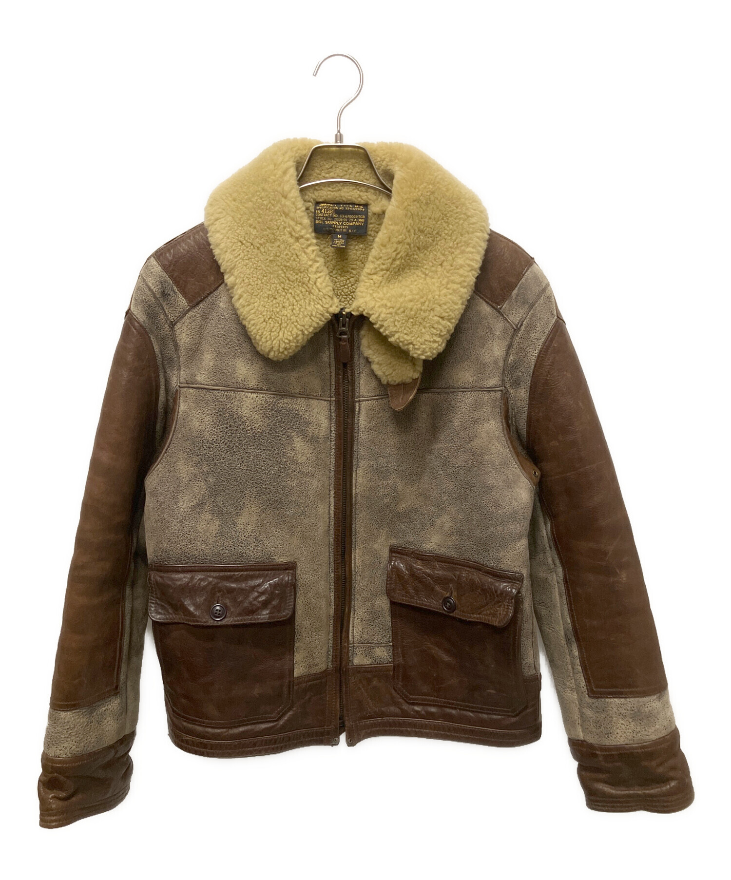 RRL ムートン レザー ジャケット 中古・古着通販】RRL (ダブルアールエル) D-2ムートンレザージャケット