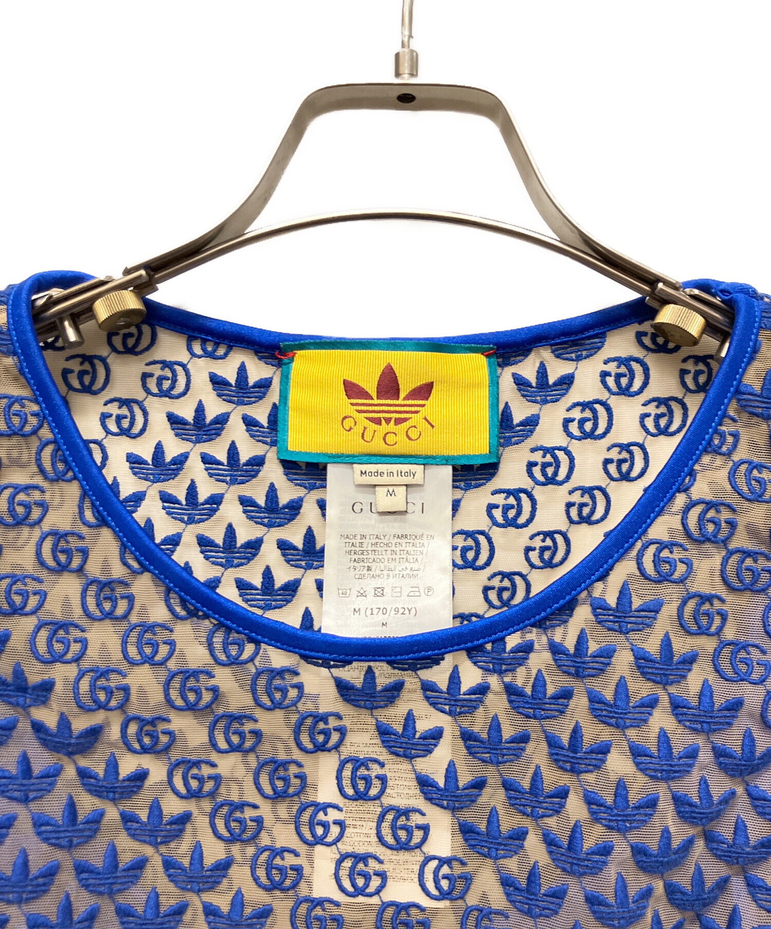 最最終値下げ！！adidas x Gucci GGチュールトップ ブルー adidas x Gucci GGチュール トップ - メルカリ