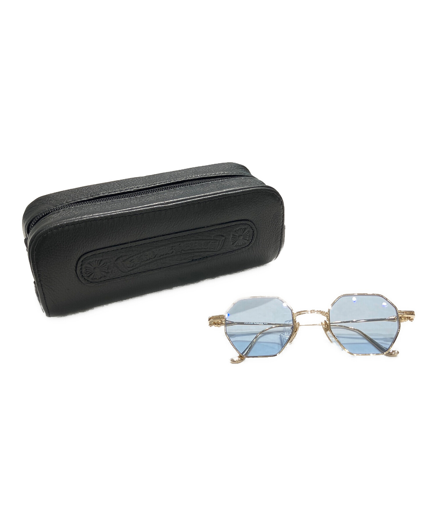 クロムハーツ サイズ:52□21-147  BLOW IT BLUE スパイクテンプルラウンドフレームサングラス 中古 GZ11 中古・古着通販】CHROME HEARTS (クロムハーツ) Evaculation