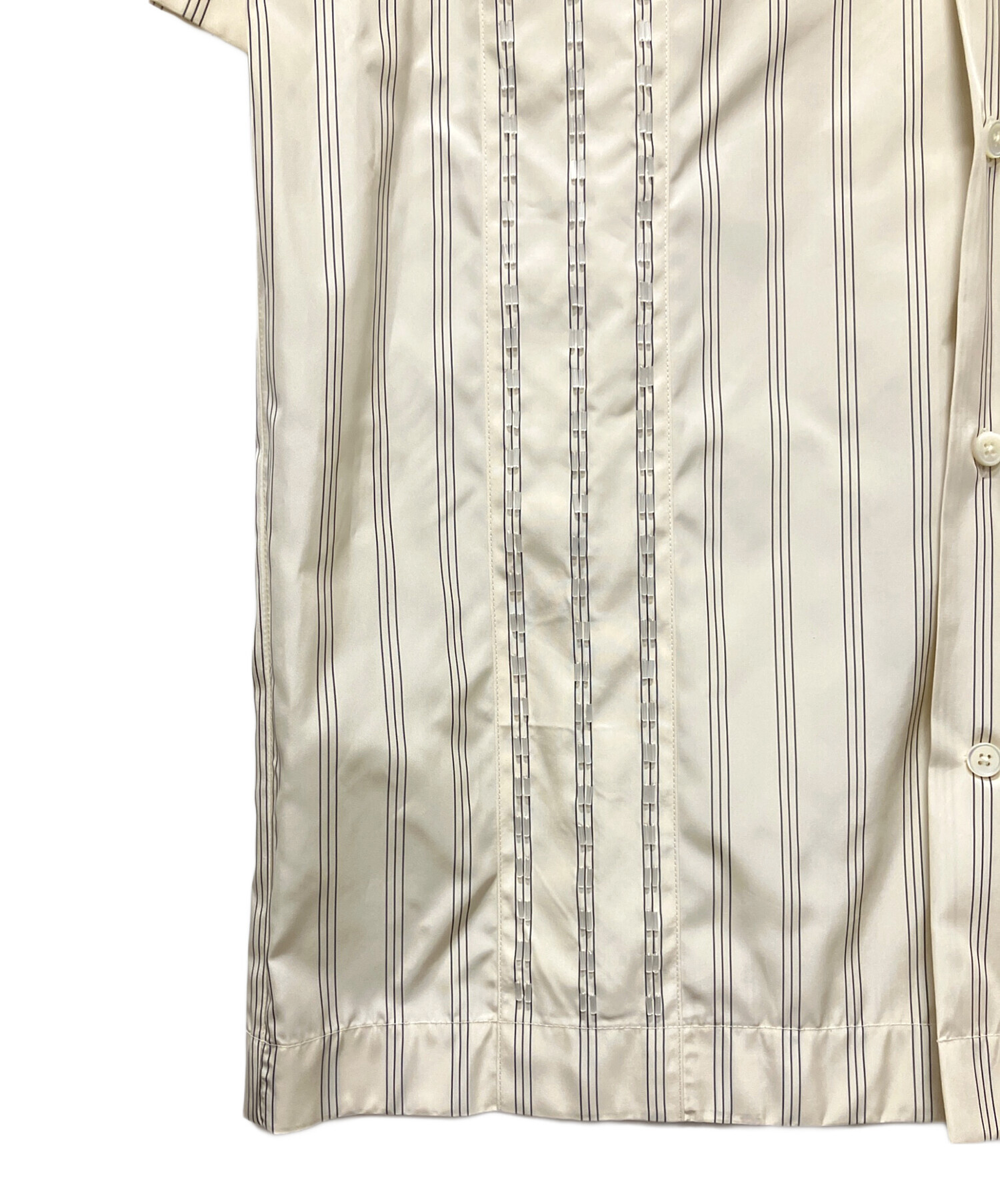 未使用 ジルサンダー JIL SANDER シャツ 2019 ブラウス オープンカラー ストライプ レーヨン レディース 36(M) グレー 中古・古着通販】JIL SANDER (ジルサンダー) ストライプオープンカラー