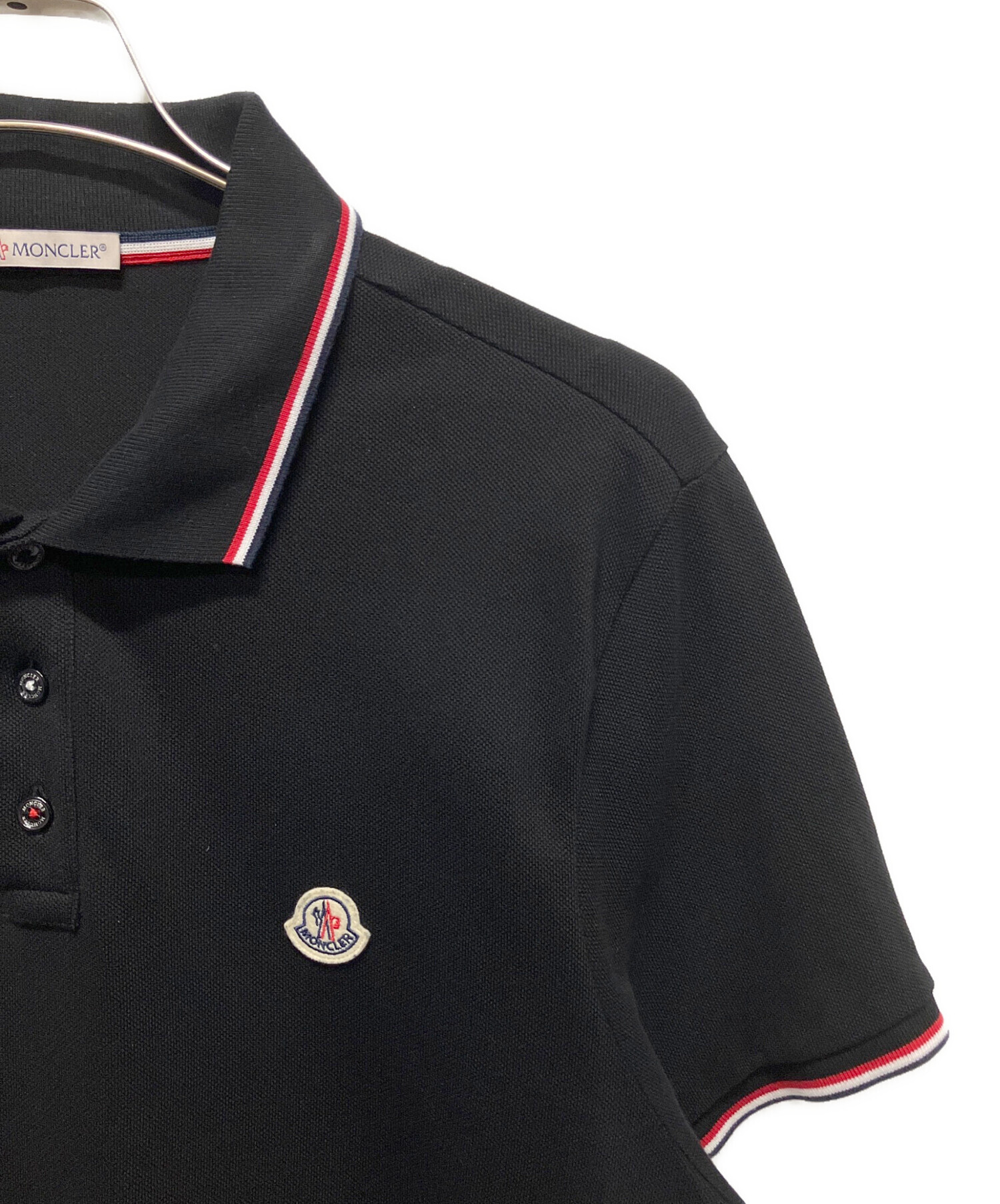 中古・古着通販】MONCLER (モンクレール) 半袖ポロシャツ ブラック