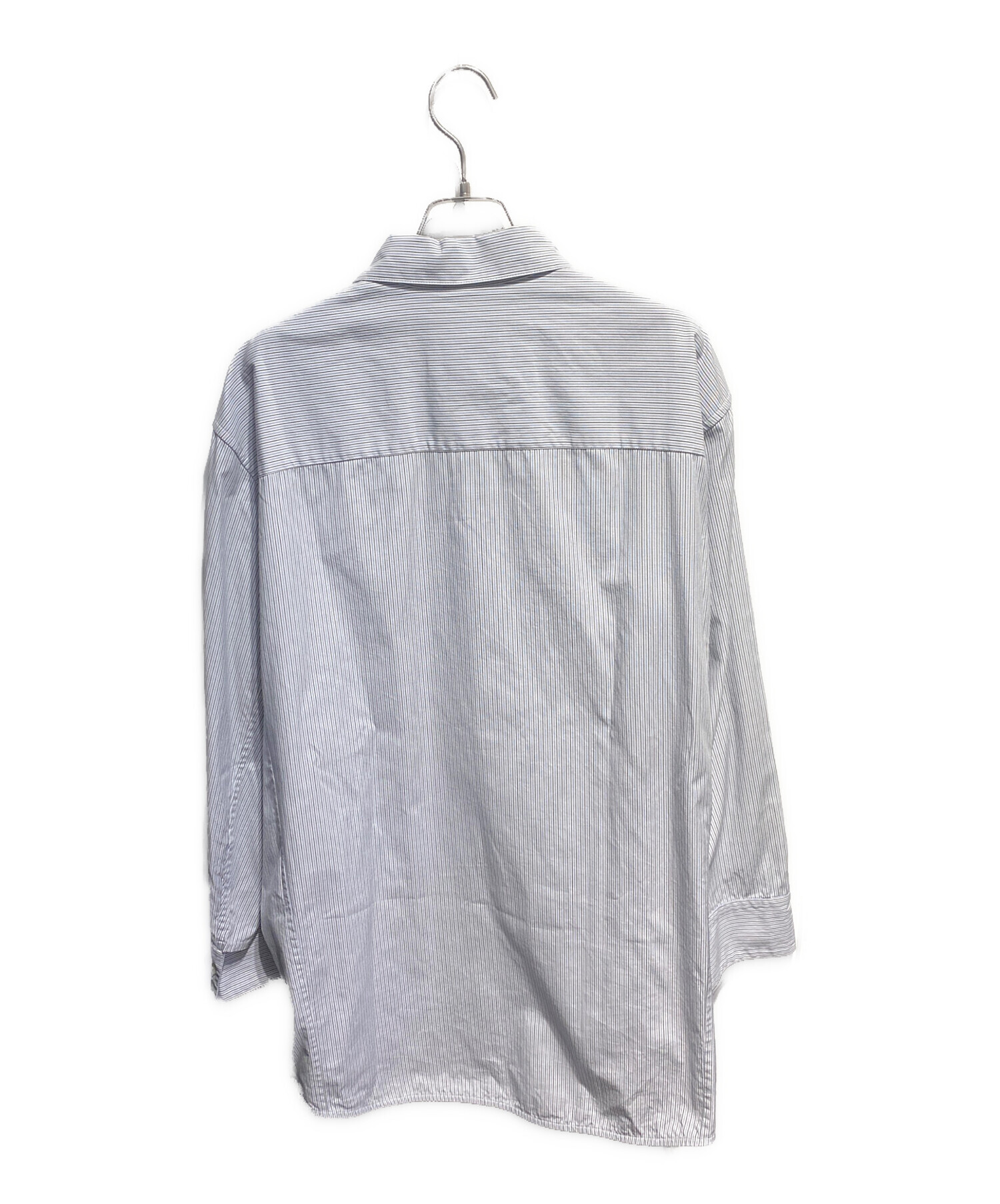 JIL SANDER ジルサンダーホワイトブルーストライプ長袖シャツ ジル