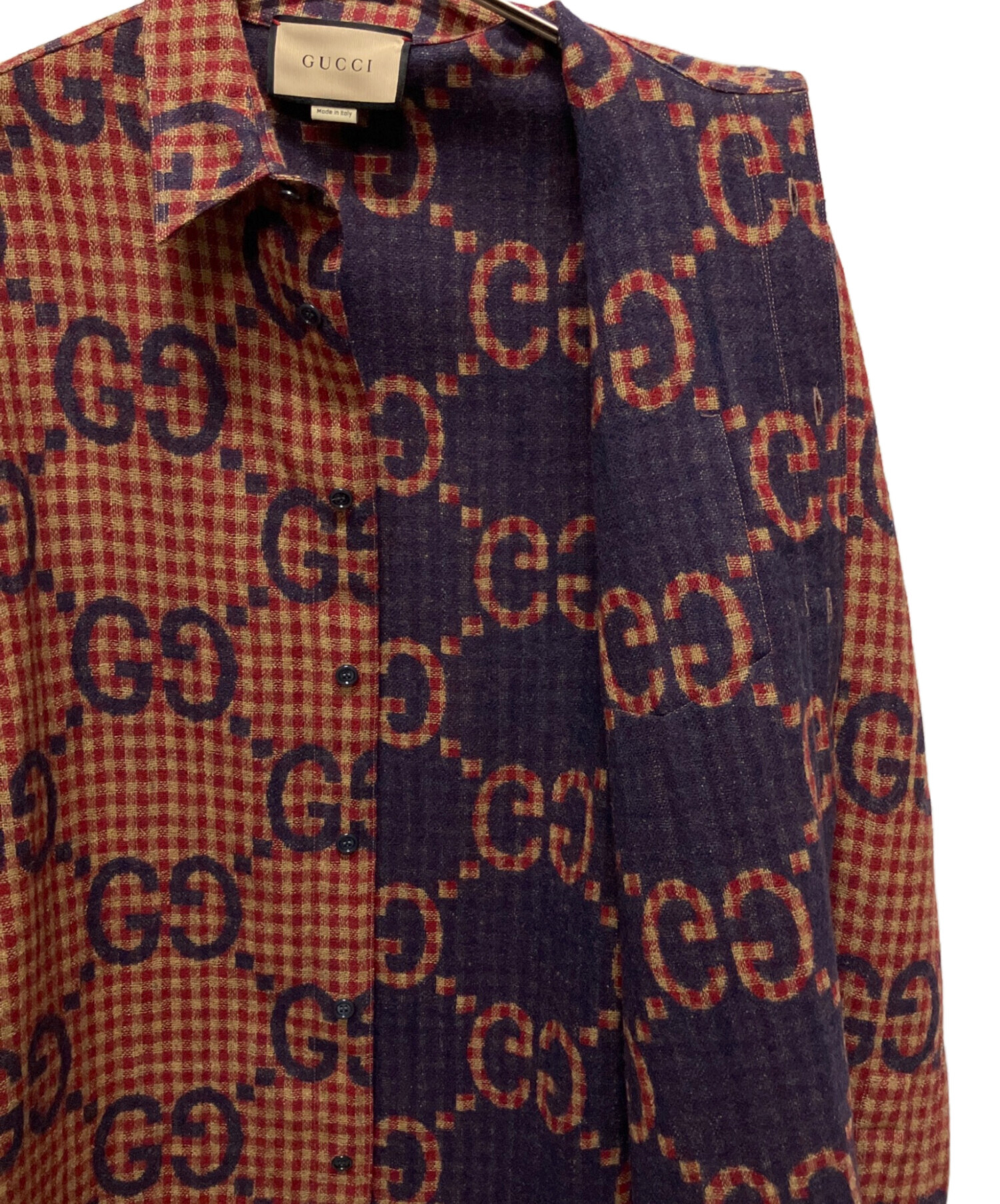 オールドグッチ　シャツ 長袖 Gucci (総柄シャツ 　レディース　総柄 GG オールドグッチ シャツ 長袖 Gucci (総柄シャツ レディース 総柄 GG