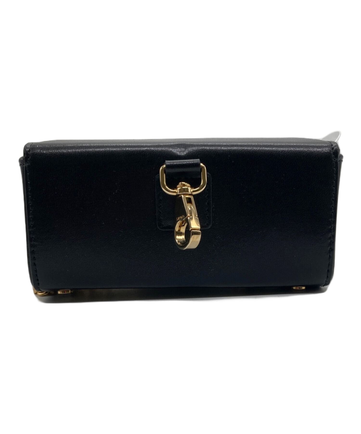 中古・古着通販】LANVIN (ランバン) ロゴプレートミニバッグ ブラック 