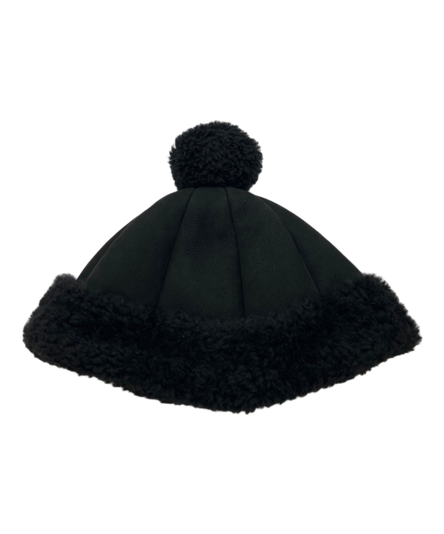 本日限定値下げ！！GUCCI ニット帽 中古・古着通販】GUCCI (グッチ) ムートンボアニットキャップ ブラック