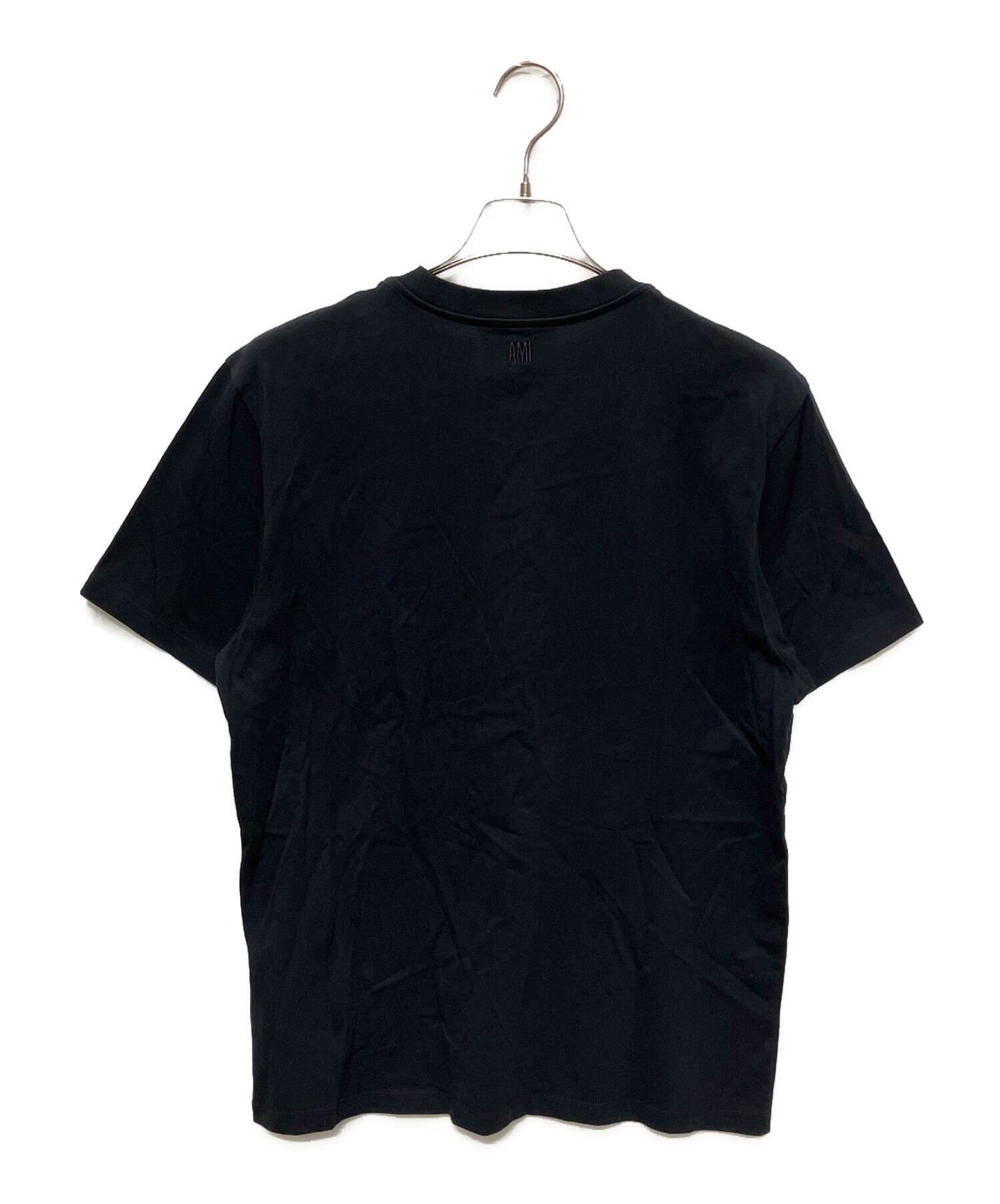 中古・古着通販】ami (アミ) ハート刺繍Tシャツ ブラック サイズ:L 