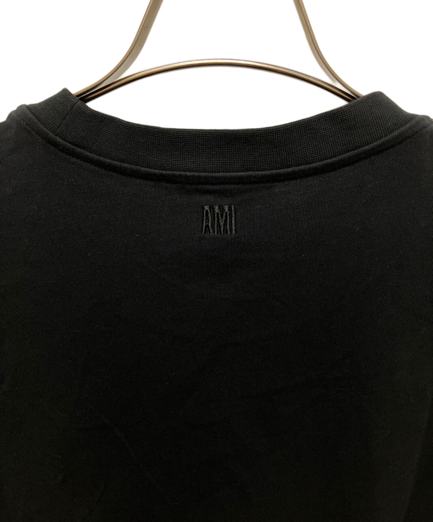 中古・古着通販】ami (アミ) ハート刺繍Tシャツ ブラック サイズ:L 
