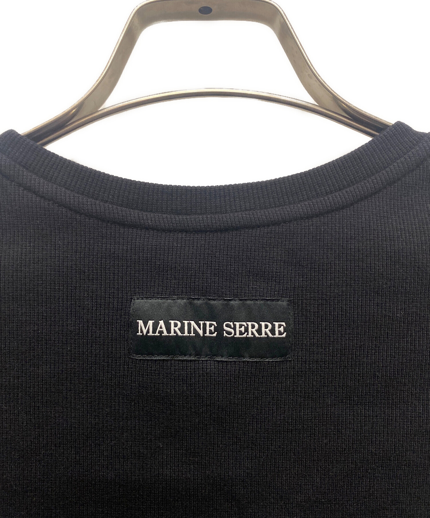 MARINE SERRE マリーンセル Tシャツ・カットソー M 黒 【古着】【中古】 中古・古着通販】MARINE SERRE (マリーンセル) MOON LOGO CUT OUT T