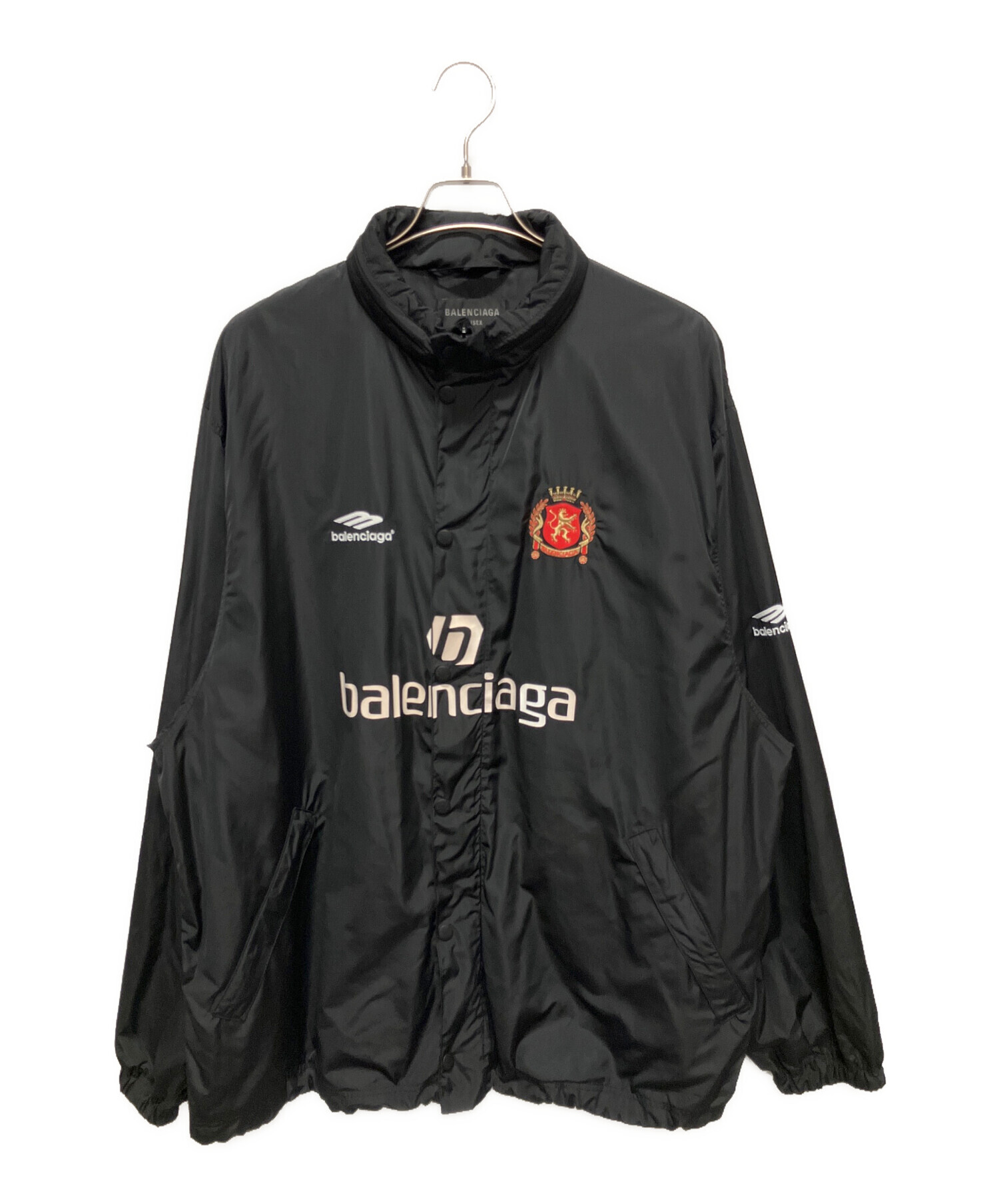 BALENCIAGAサッカー トラックスーツジャケット ブラック 中古・古着通販】BALENCIAGA (バレンシアガ) AOYAMA SOCCER TRACKSUIT