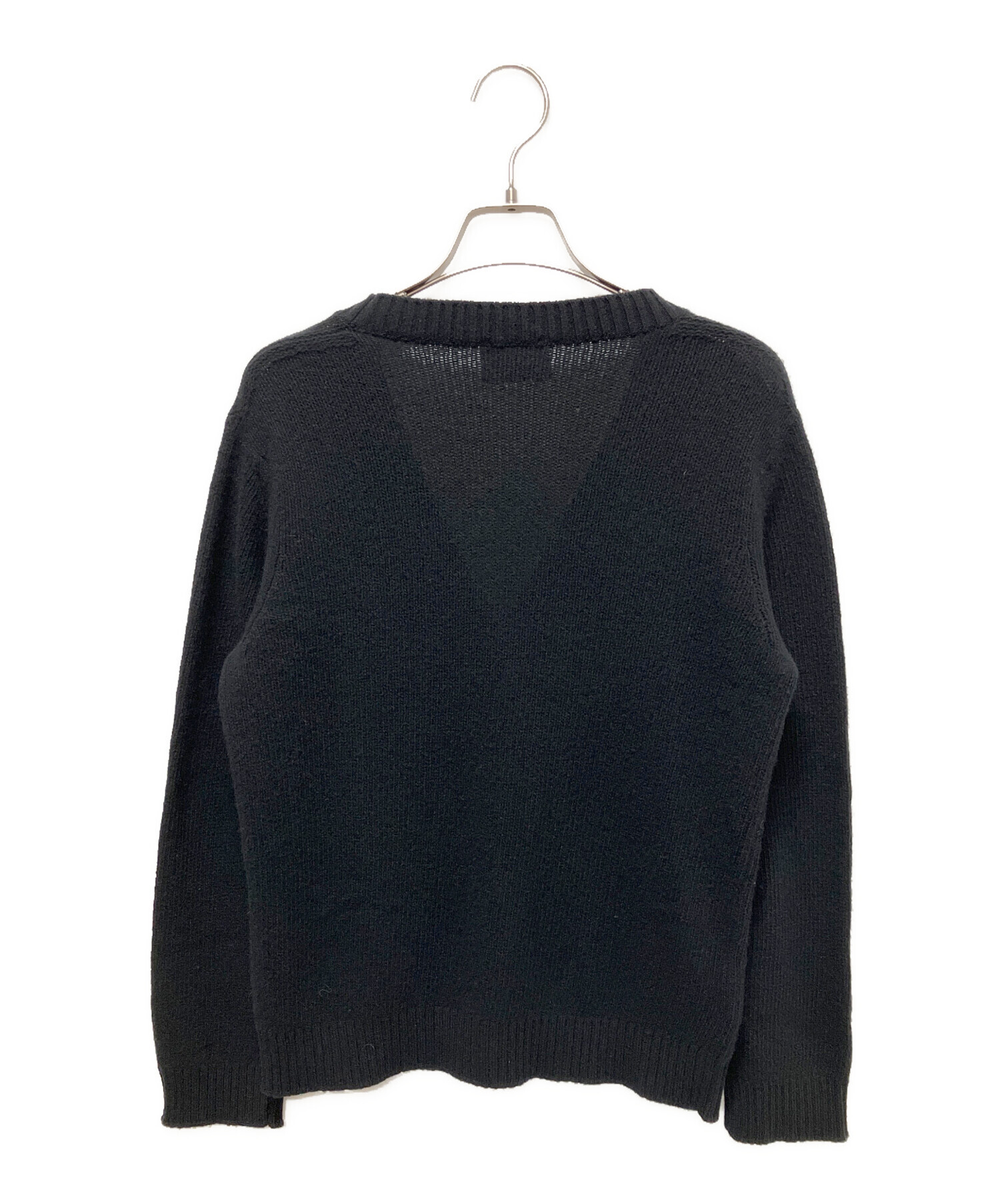 中古・古着通販】PRADA (プラダ) カシミア混ロゴカーディガン ブラック