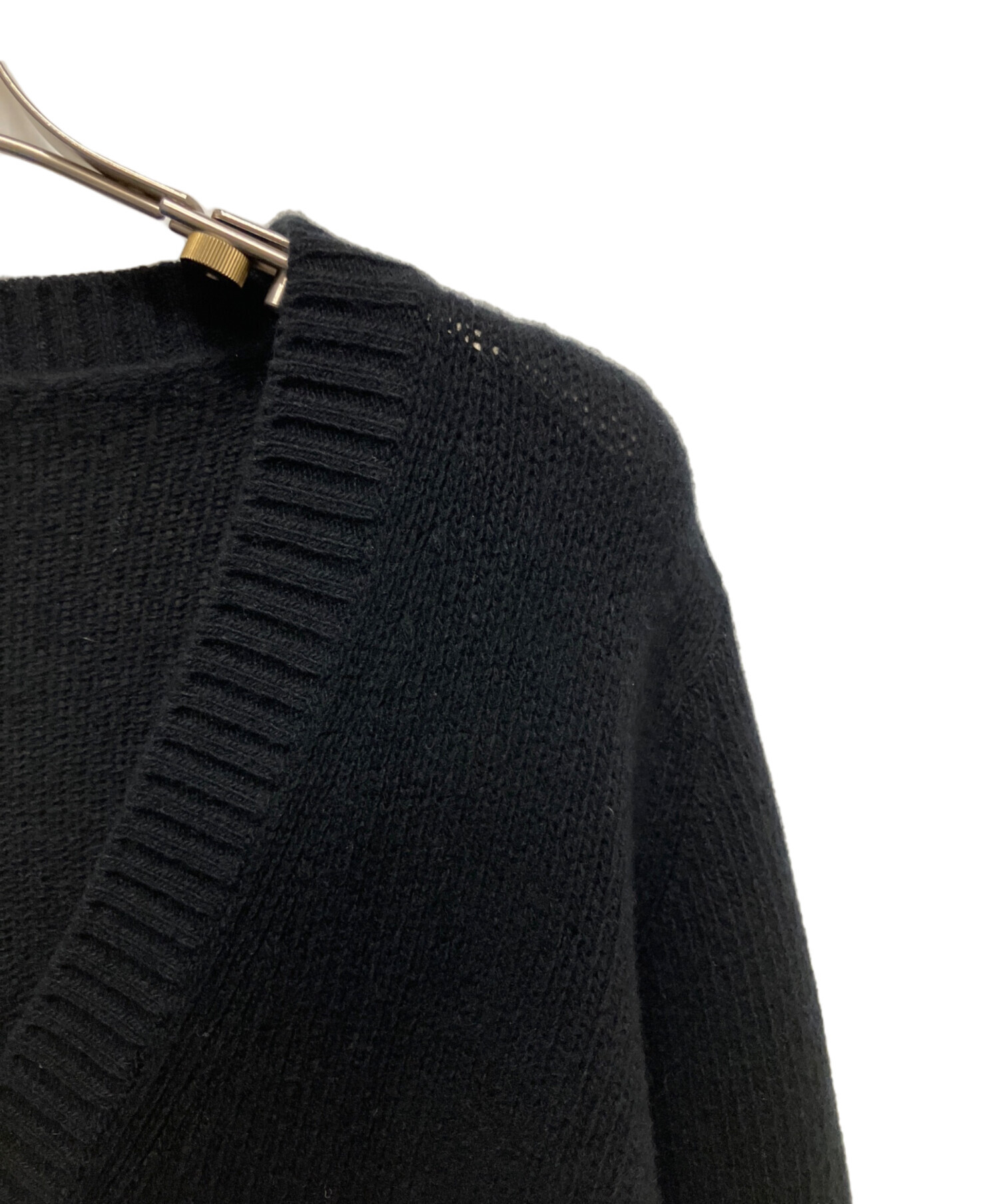 中古・古着通販】PRADA (プラダ) カシミア混ロゴカーディガン ブラック