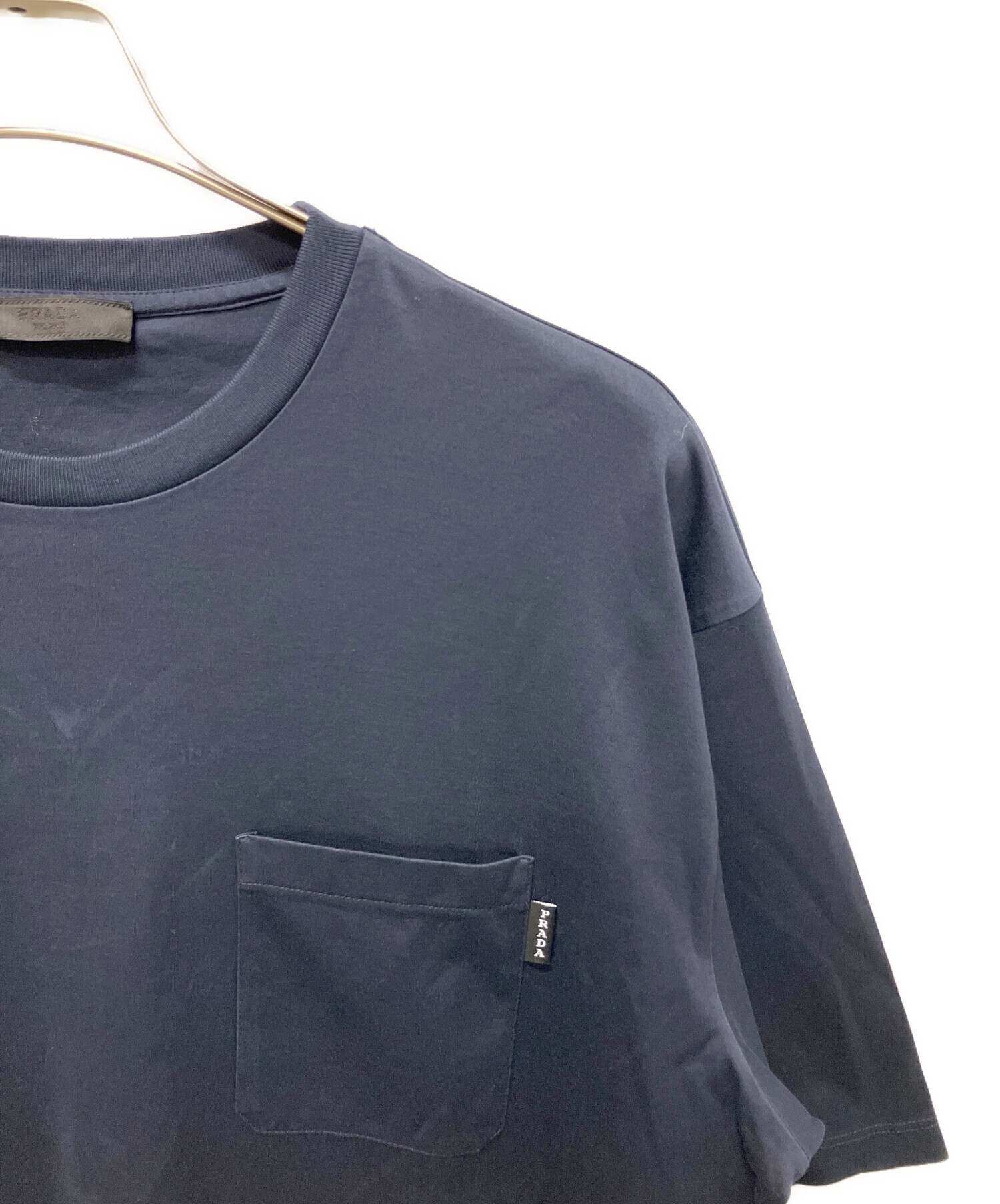 中古・古着通販】PRADA (プラダ) ポケットロゴTシャツ ネイビー サイズ