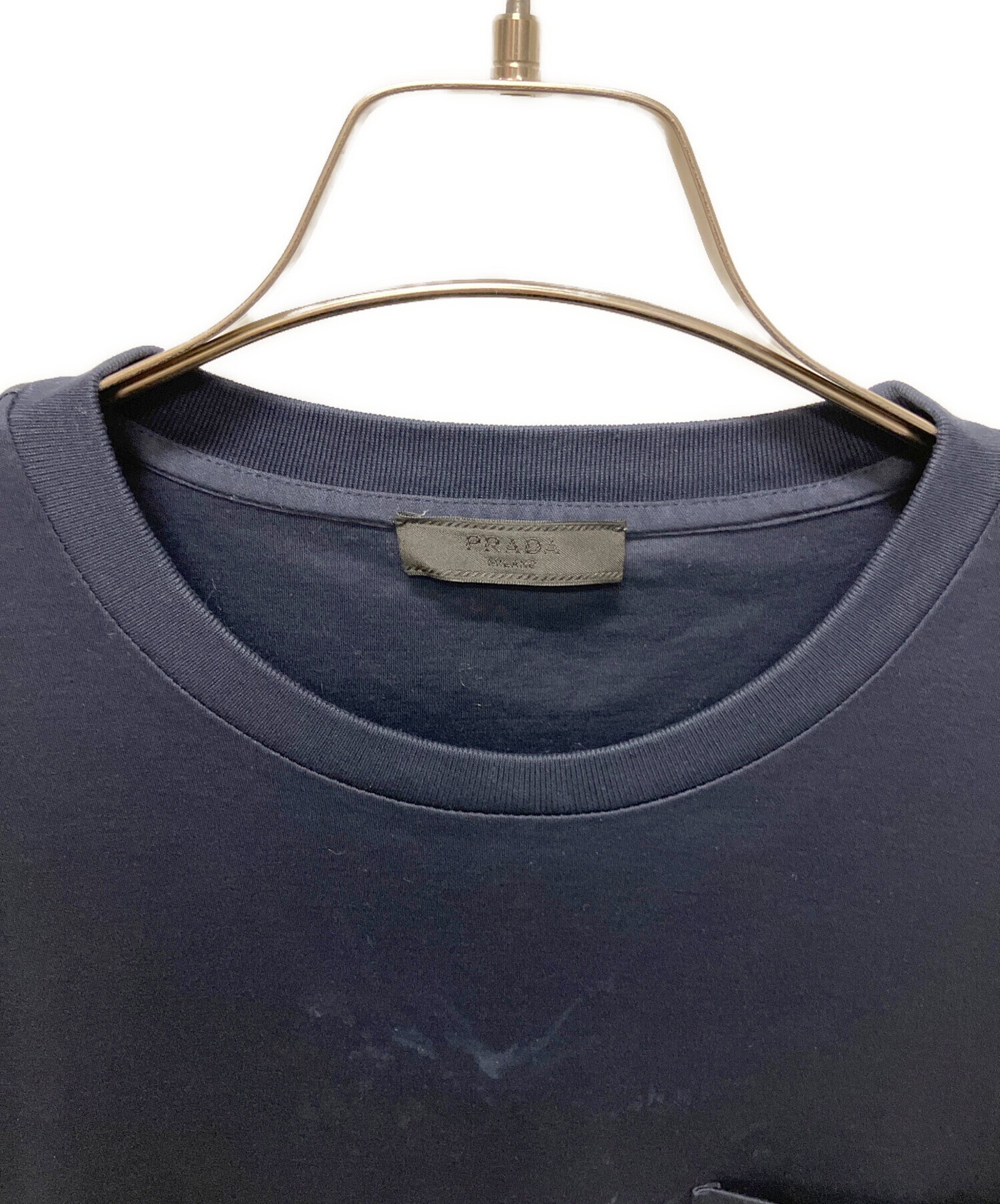 中古・古着通販】PRADA (プラダ) ポケットロゴTシャツ ネイビー サイズ