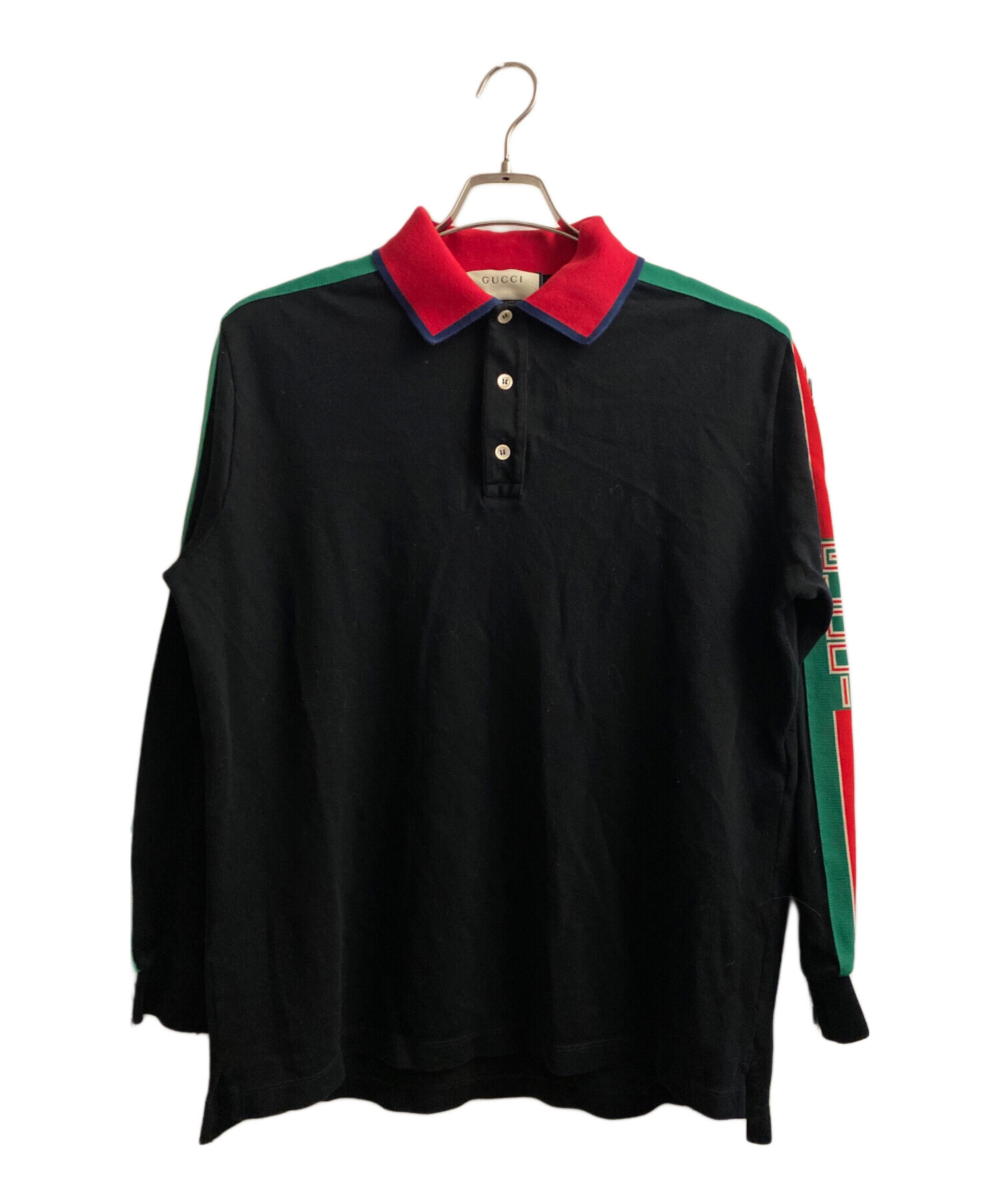 中古・古着通販】GUCCI (グッチ) 長袖ポロシャツ ブラック サイズ:XL