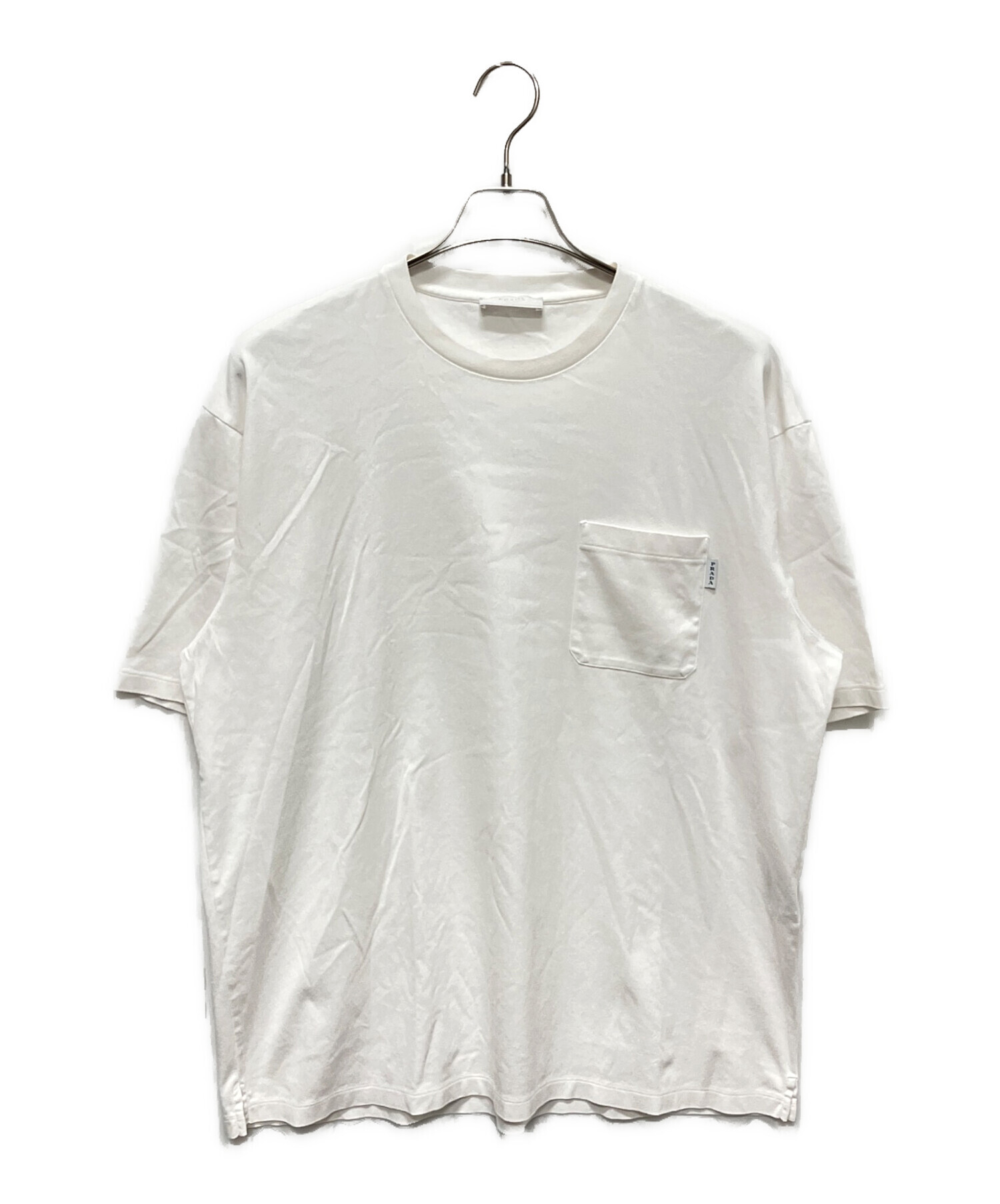 中古・古着通販】PRADA (プラダ) ポケットロゴTシャツ ホワイト サイズ 