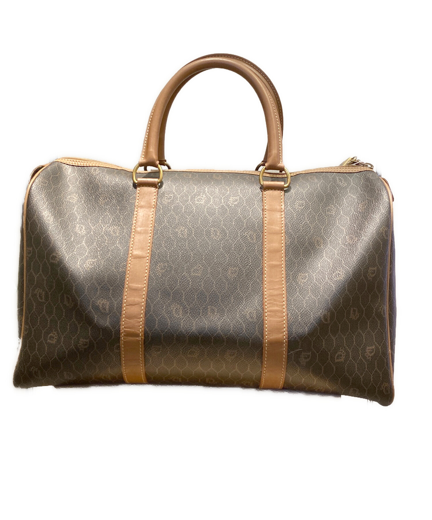 Dior ハニカム　ボストンバッグ　カデナ付き　ブラウン 中古・古着通販】Christian Dior (クリスチャン ディオール) ハニカム