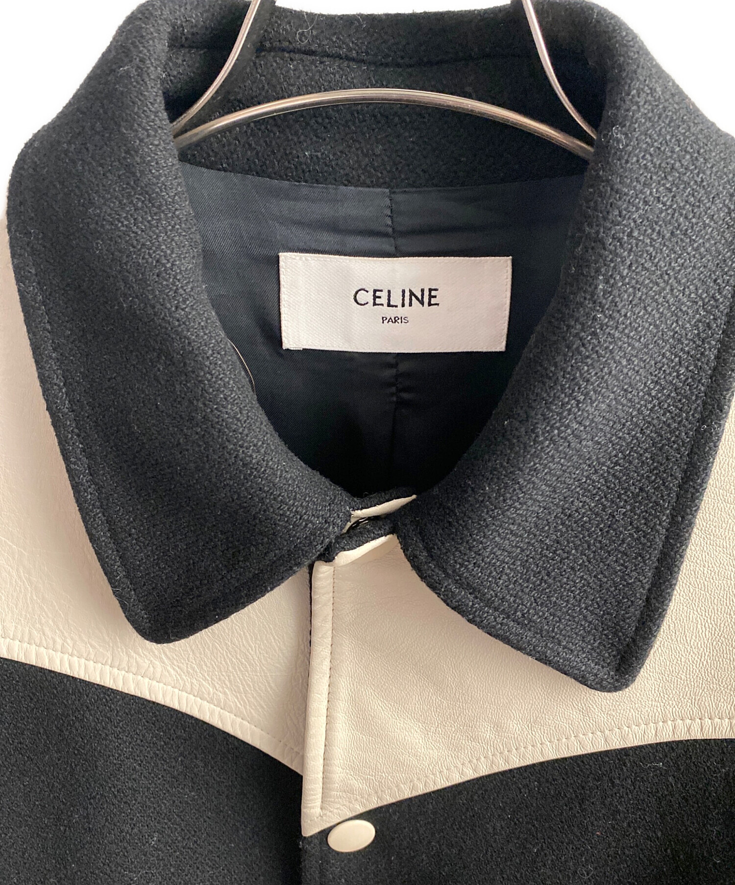中古・古着通販】CELINE (セリーヌ) レザーカウボーイヨーク切替ウール