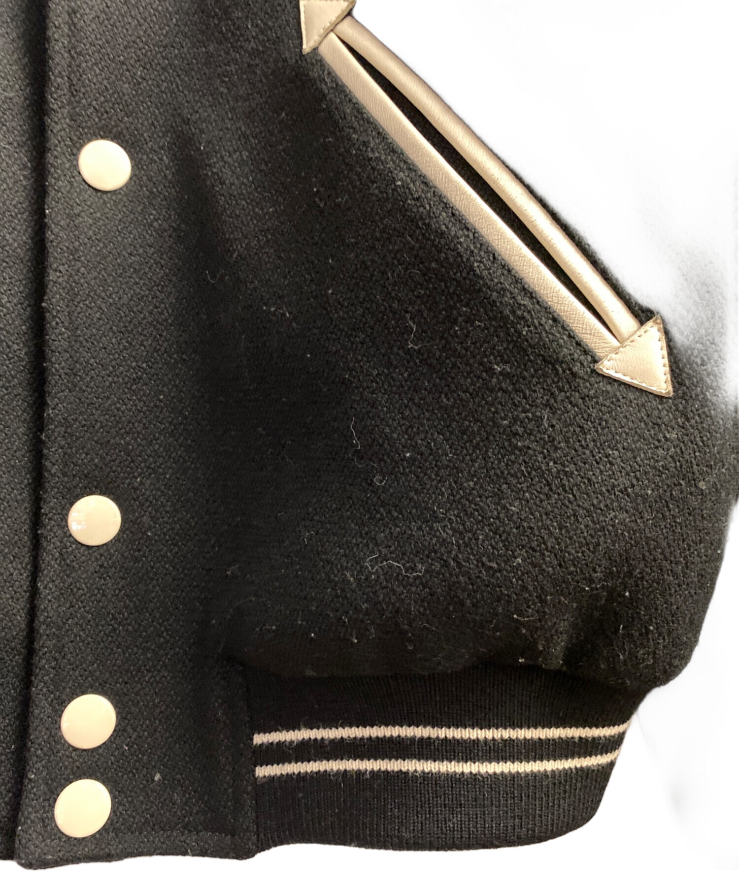 CELINE セリーヌ ブルゾン レディース 【古着】【中古】 中古・古着通販】CELINE (セリーヌ) レザーカウボーイヨーク切替ウール