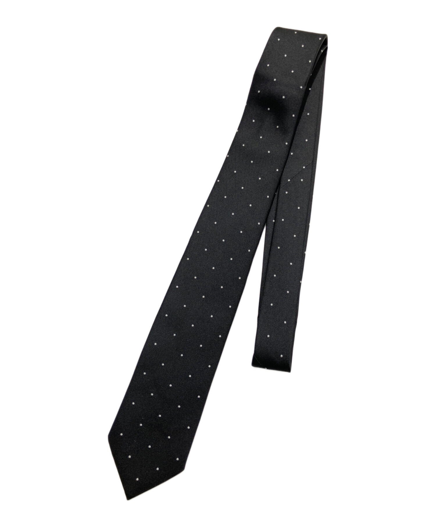 エルメス　シルク製黒ネクタイ 中古・古着通販】HERMES (エルメス) シルクネクタイ ブラック サイズ