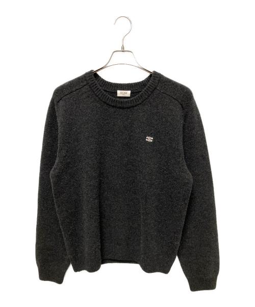 中古・古着通販】CELINE (セリーヌ) トリオンフ刺繍ニット グレー