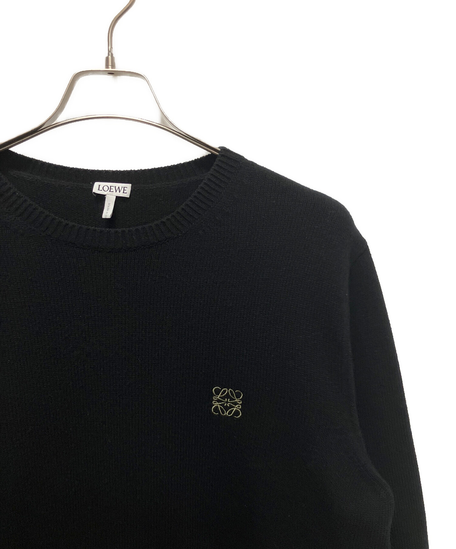 中古・古着通販】LOEWE (ロエベ) アナグラム刺繍ニット ブラック