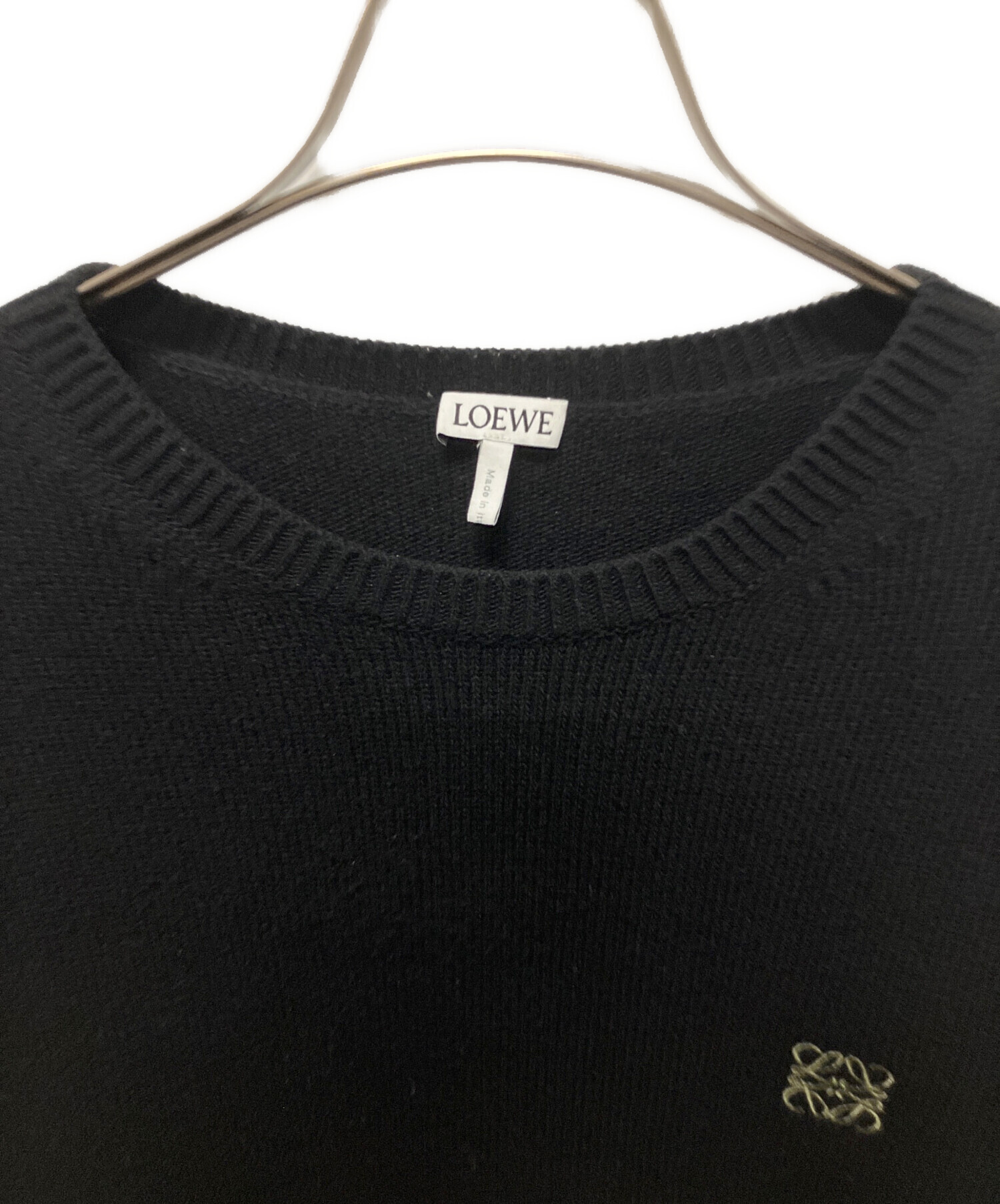 中古・古着通販】LOEWE (ロエベ) アナグラム刺繍ニット ブラック