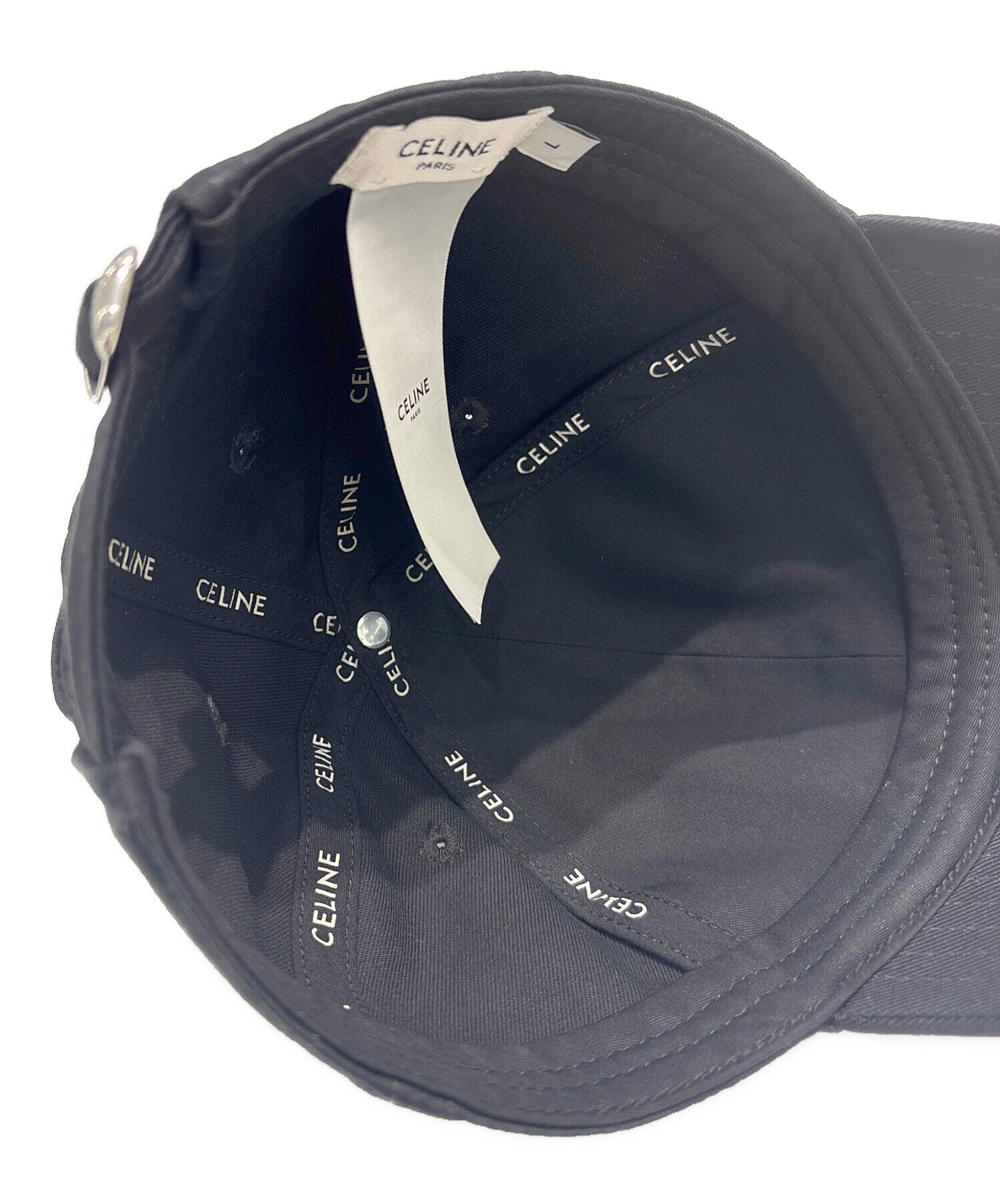 CELINE トリオンフブラック キャップSサイズ セリーヌ CELINE トリオンフ ベースボールキャップ