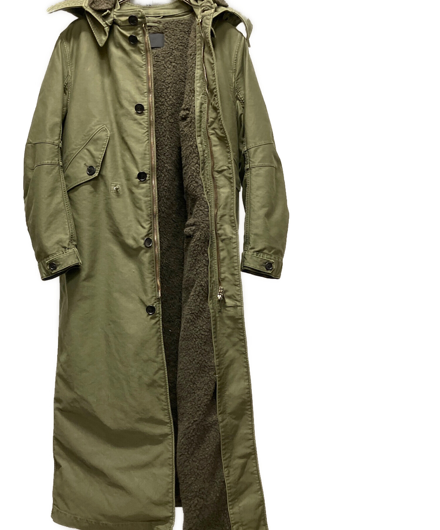 PRADA プラダ ロングコート 背面ジップ テック系 カーキ 42 y2k PRADA プラダ ロングコート 背面ジップ テック系 カーキ 42 y2k