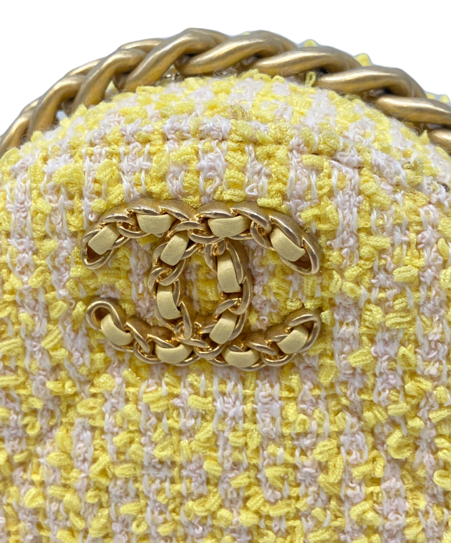 3点セット【CHANEL】シャネル　イエロー系　アニマル柄　イタリア製 中古・古着通販】CHANEL (シャネル) ココマーク ツイードショルダー