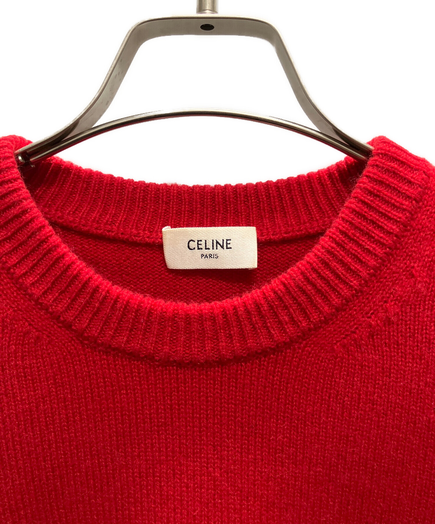 中古・古着通販】CELINE (セリーヌ) カシミア半袖ニット/リブニット 中古・古着通販】CELINE (セリーヌ) カシミア半袖ニット/リブニット