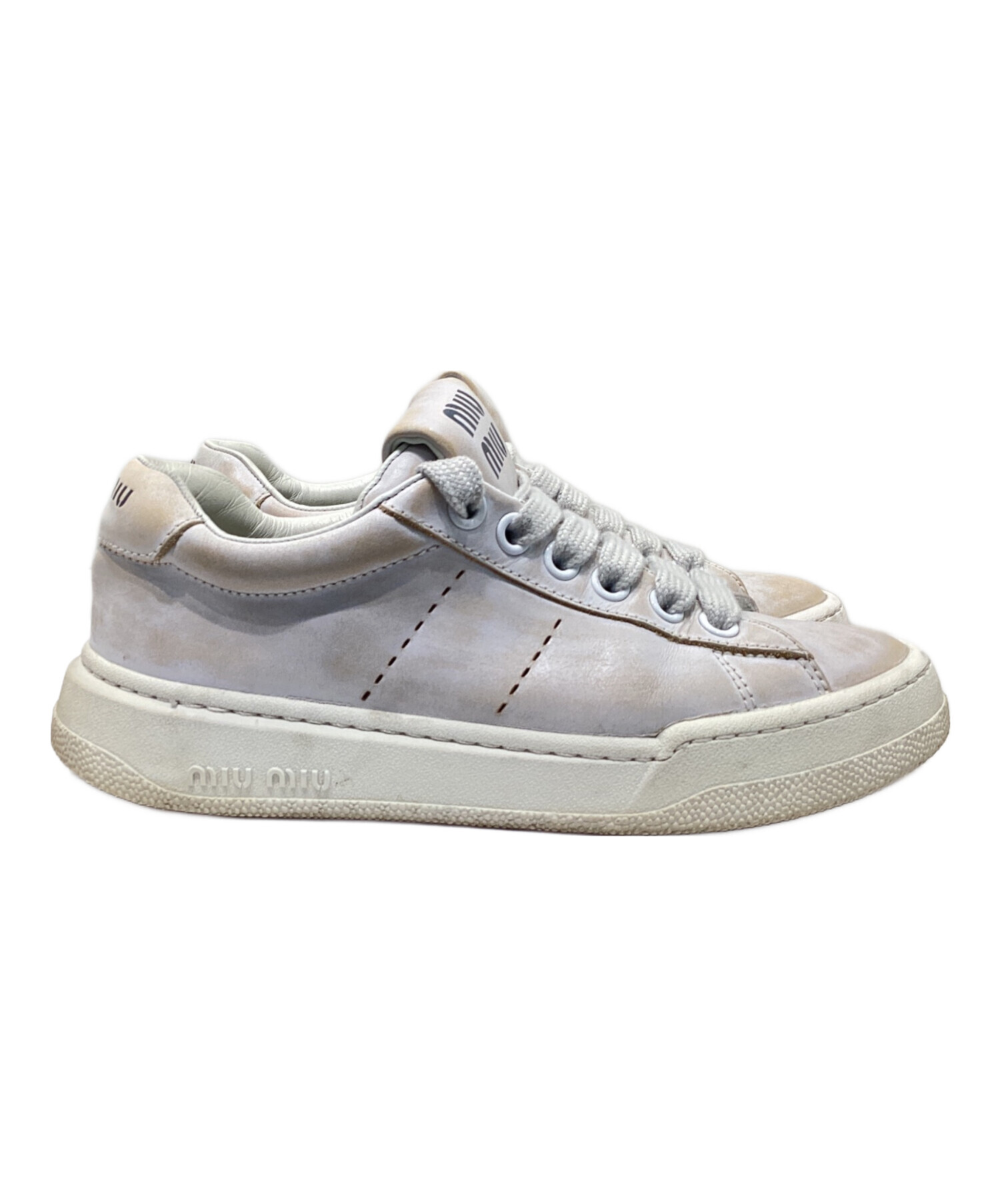 中古・古着通販】MIU MIU (ミュウミュウ) ヴィンテージ加工レザー