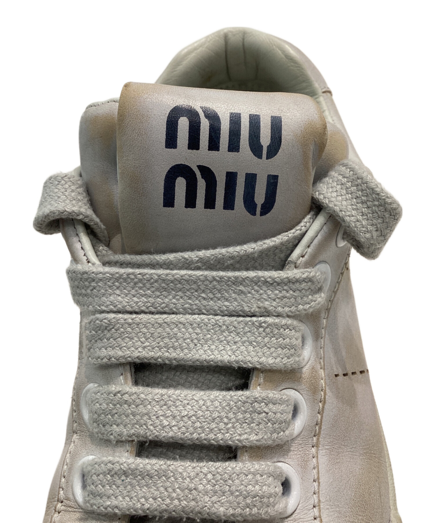 中古・古着通販】MIU MIU (ミュウミュウ) ヴィンテージ加工レザー