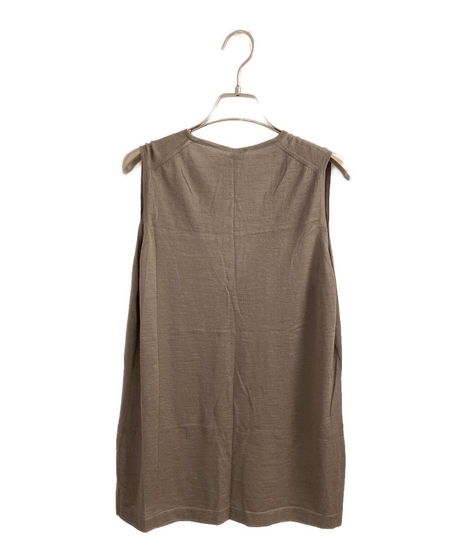 中古・古着通販】HERMES (エルメス) Vネックニットベスト ブラウン